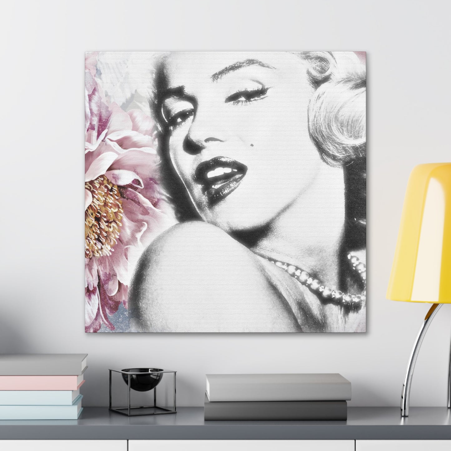 Marilyn Monroe Pink Rose Modern Art Abstract Canvas Gallery Wrap - 3 Sizes