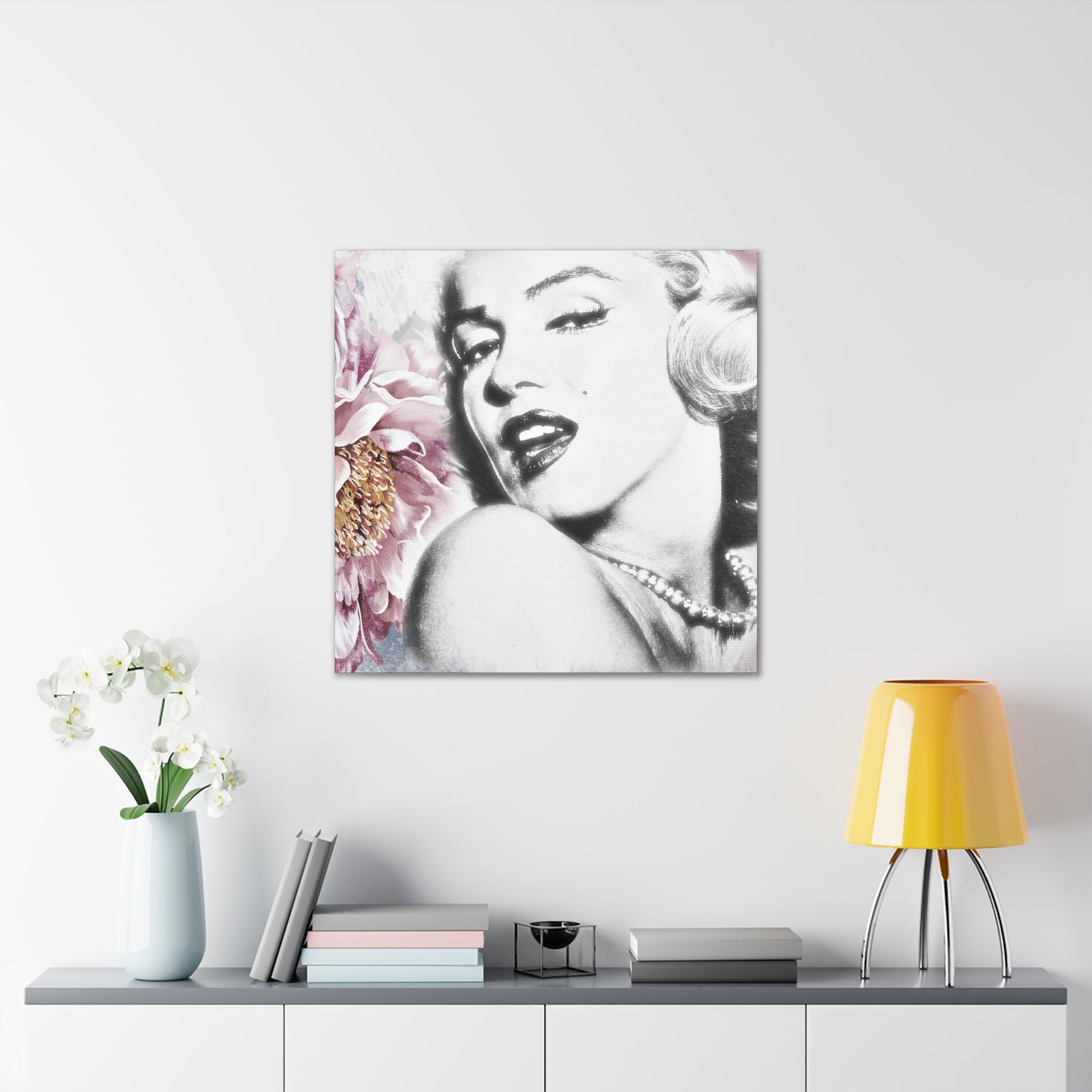 Marilyn Monroe Pink Rose Modern Art Abstract Canvas Gallery Wrap - 3 Sizes