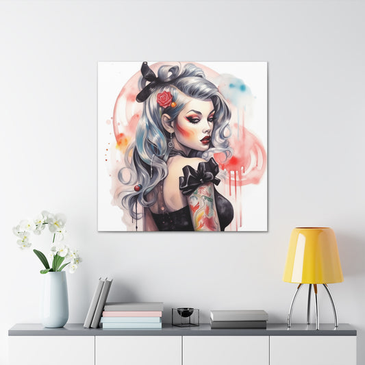 Sky Pinup Girl Modern Art Abstract Canvas Gallery Wrap - 3 Sizes