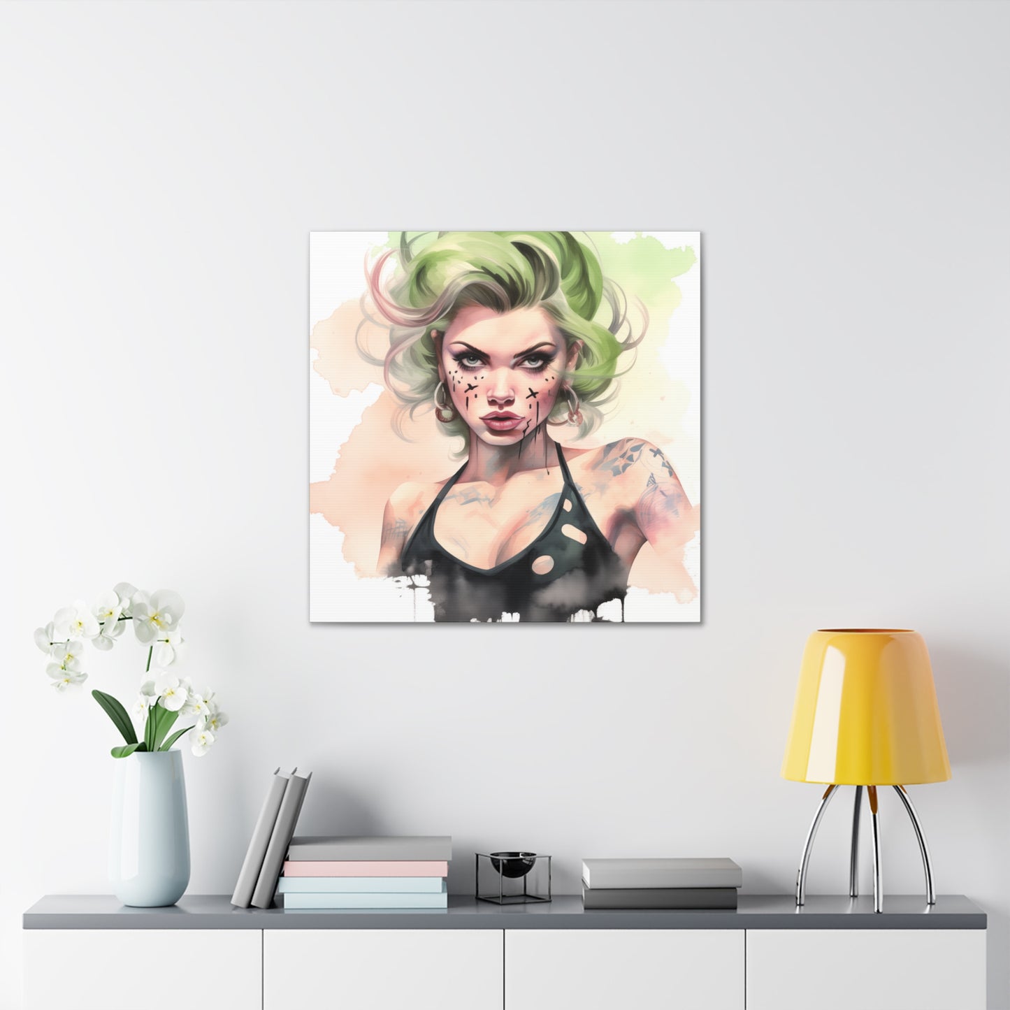 Harley Pinup Girl Modern Art Abstract Canvas Gallery Wrap - 3 Sizes