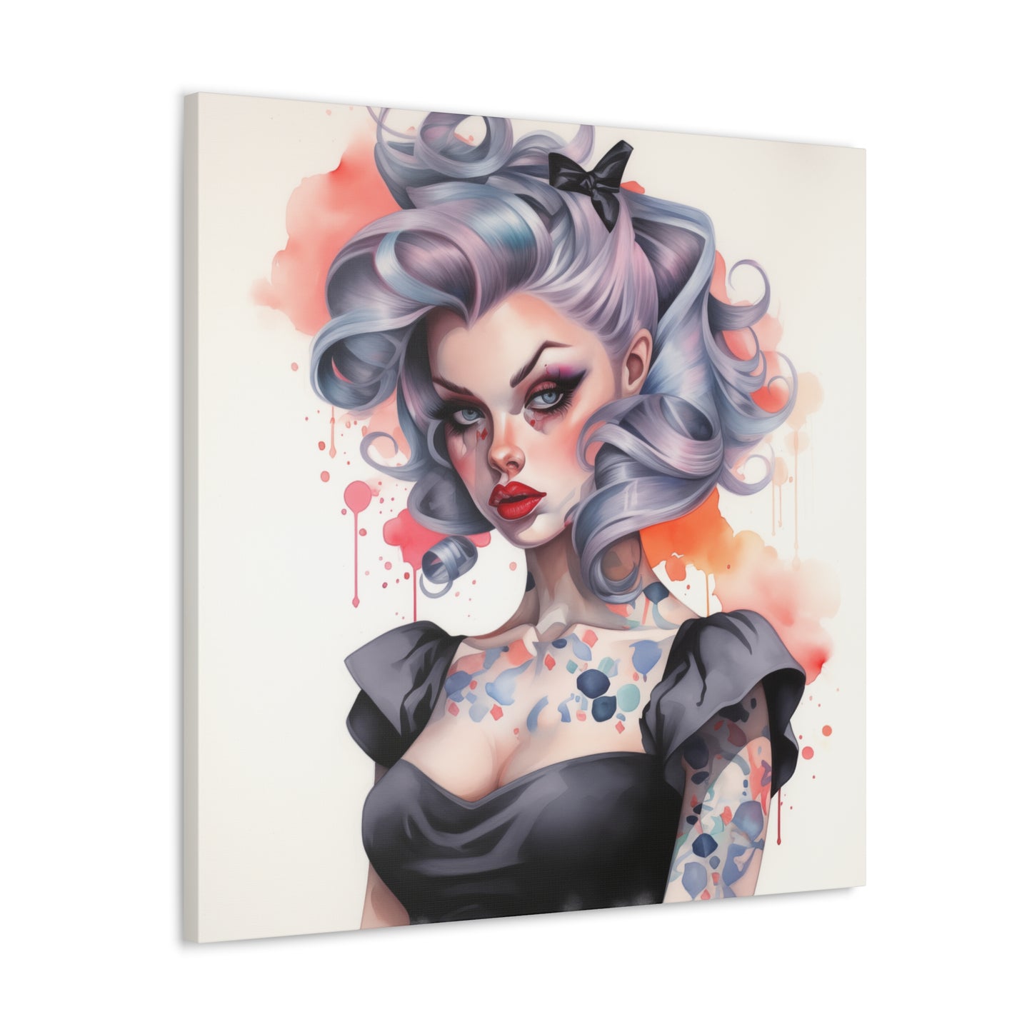 Dana Pinup Girl Modern Art Abstract Canvas Gallery Wrap - 3 Sizes