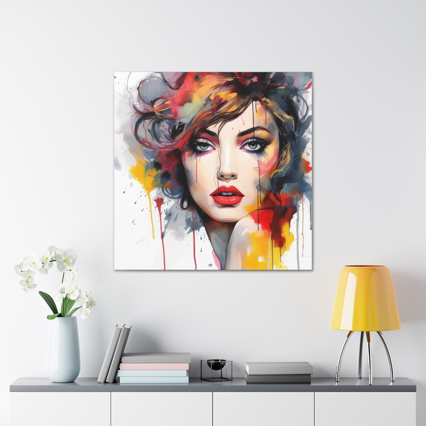 Veronica Pinup Girl Modern Art Abstract Canvas Gallery Wrap - 3 Sizes