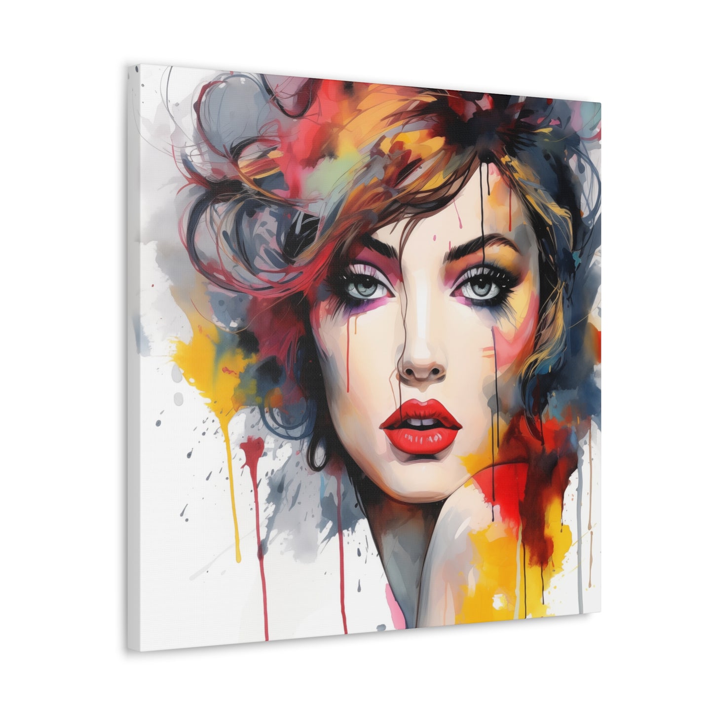 Veronica Pinup Girl Modern Art Abstract Canvas Gallery Wrap - 3 Sizes