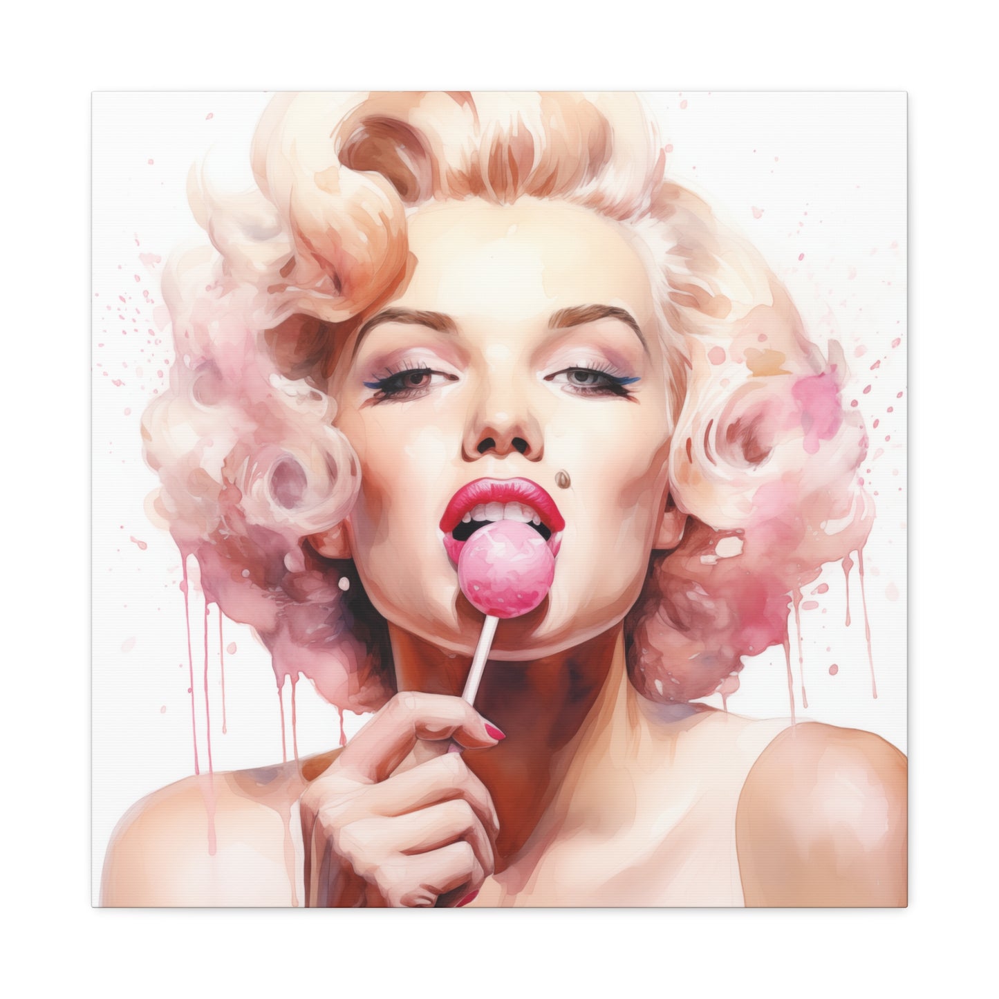 Marilyn Monroe Pink Lollipop Modern Art Abstract Canvas Gallery Wrap - 3 Sizes