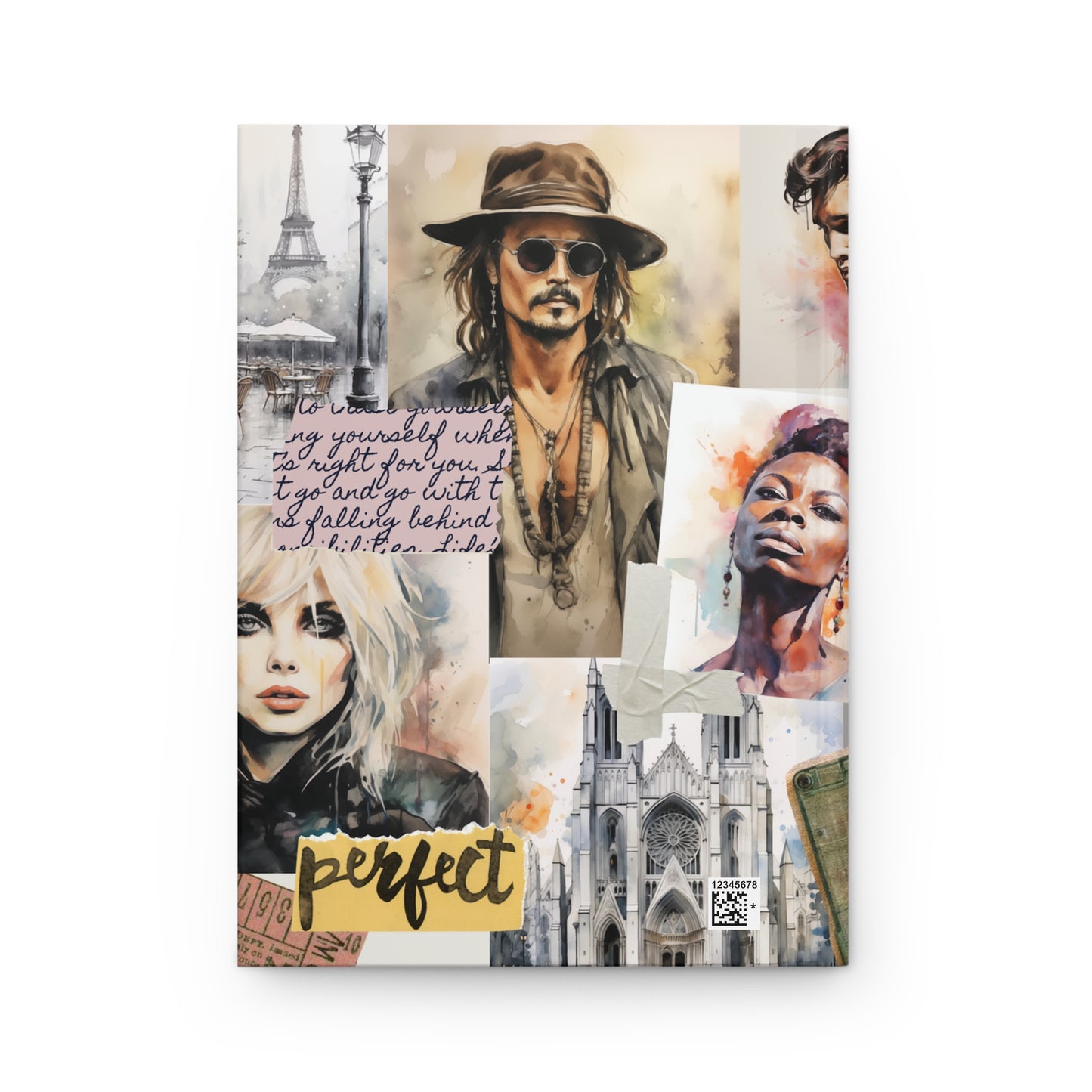 Rock n Roll Collage Hardcover Journal Matte