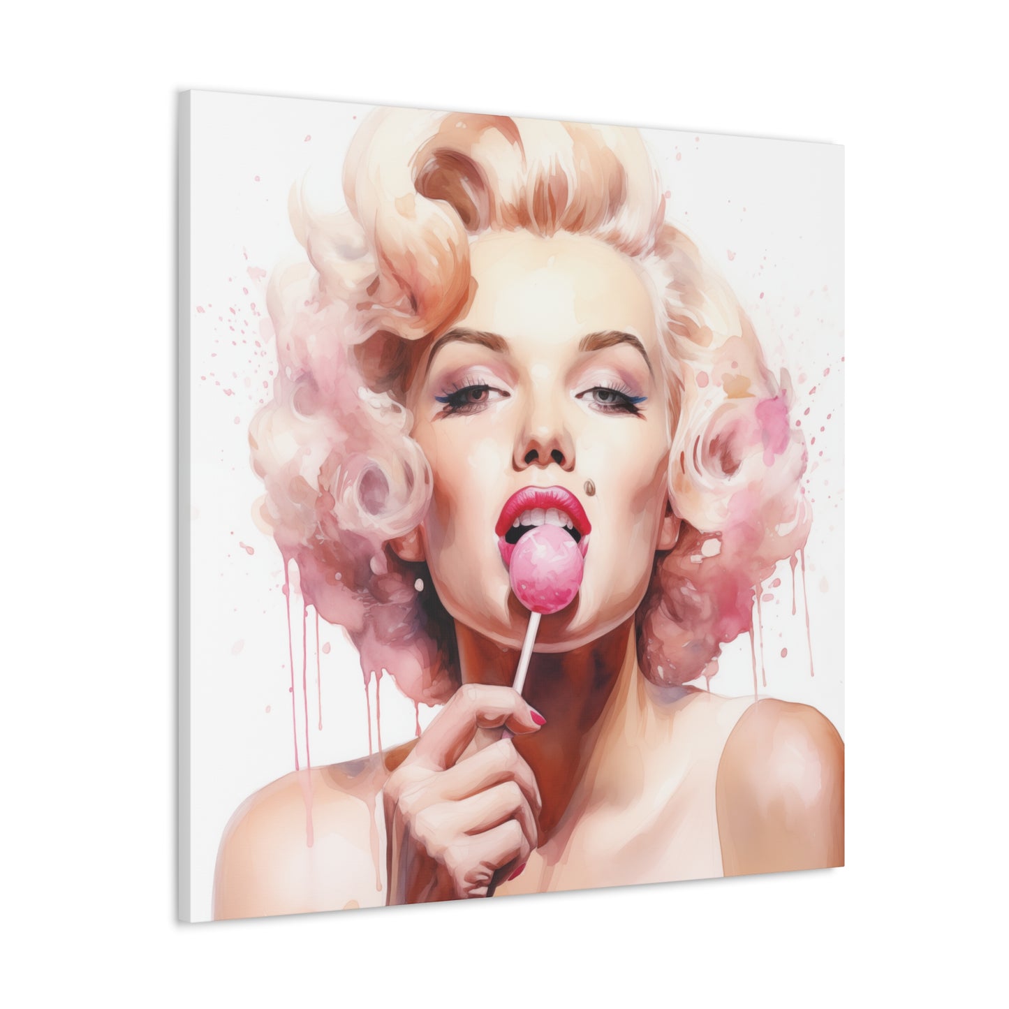 Marilyn Monroe Pink Lollipop Modern Art Abstract Canvas Gallery Wrap - 3 Sizes