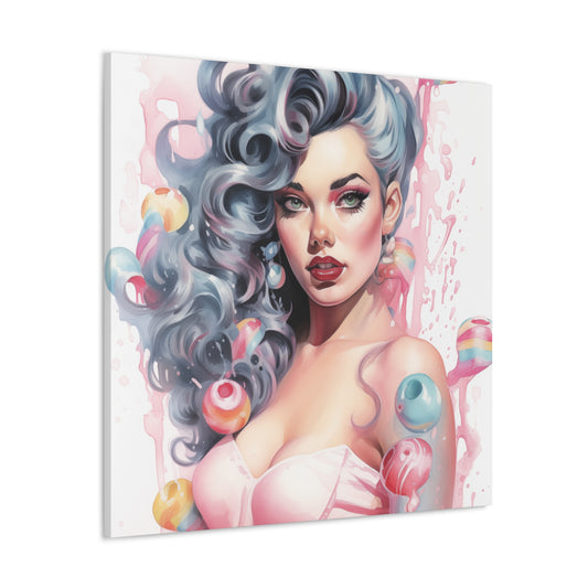 Penelope Pinup Girl Modern Art Abstract Canvas Gallery Wrap - 3 Sizes