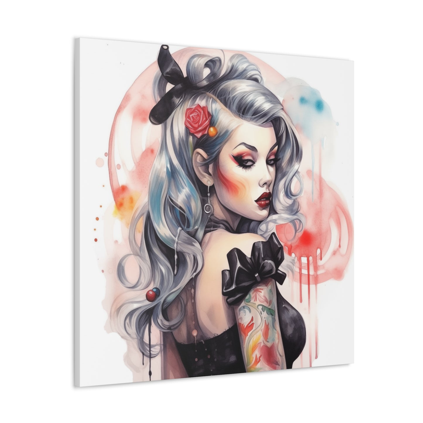 Sky Pinup Girl Modern Art Abstract Canvas Gallery Wrap - 3 Sizes