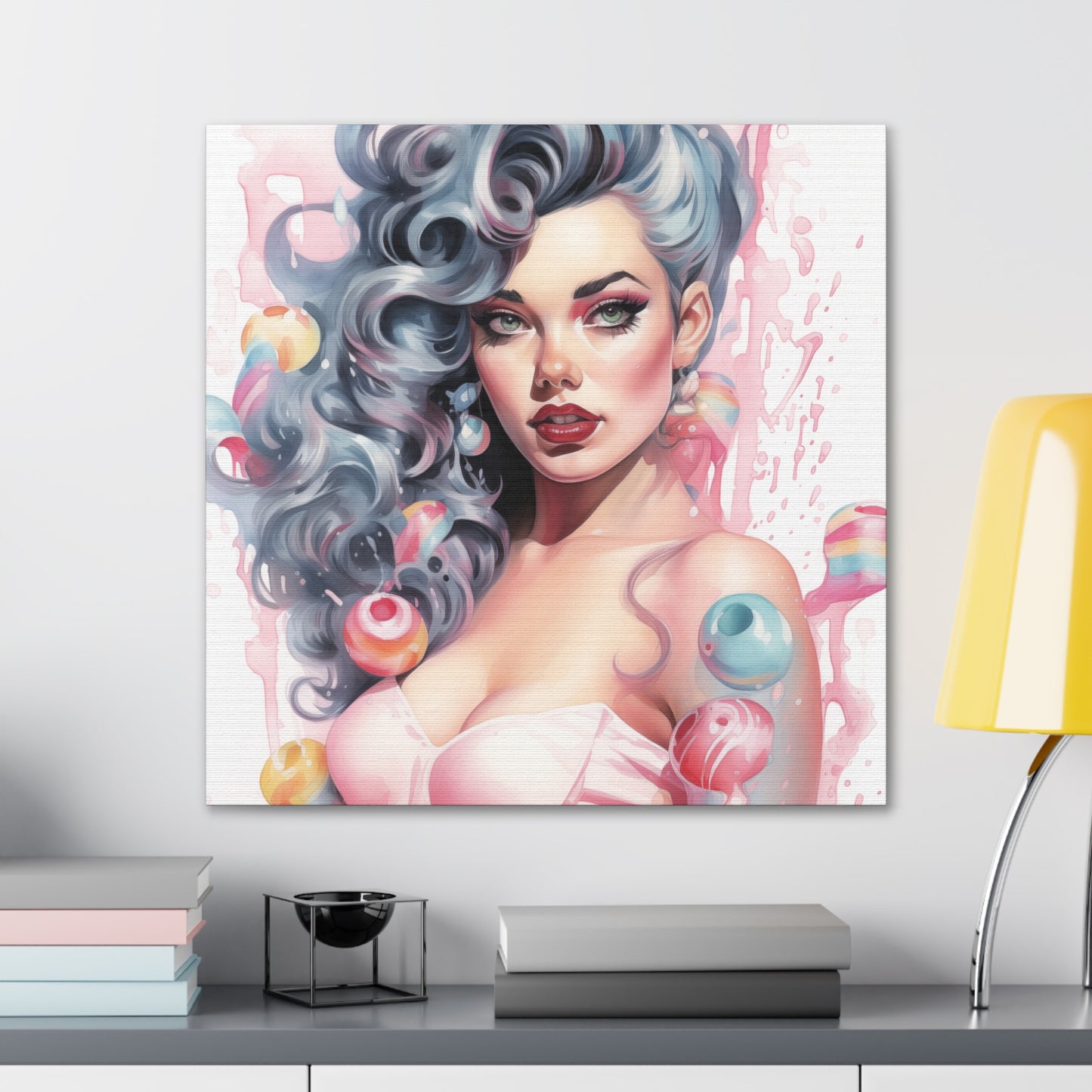 Penelope Pinup Girl Modern Art Abstract Canvas Gallery Wrap - 3 Sizes