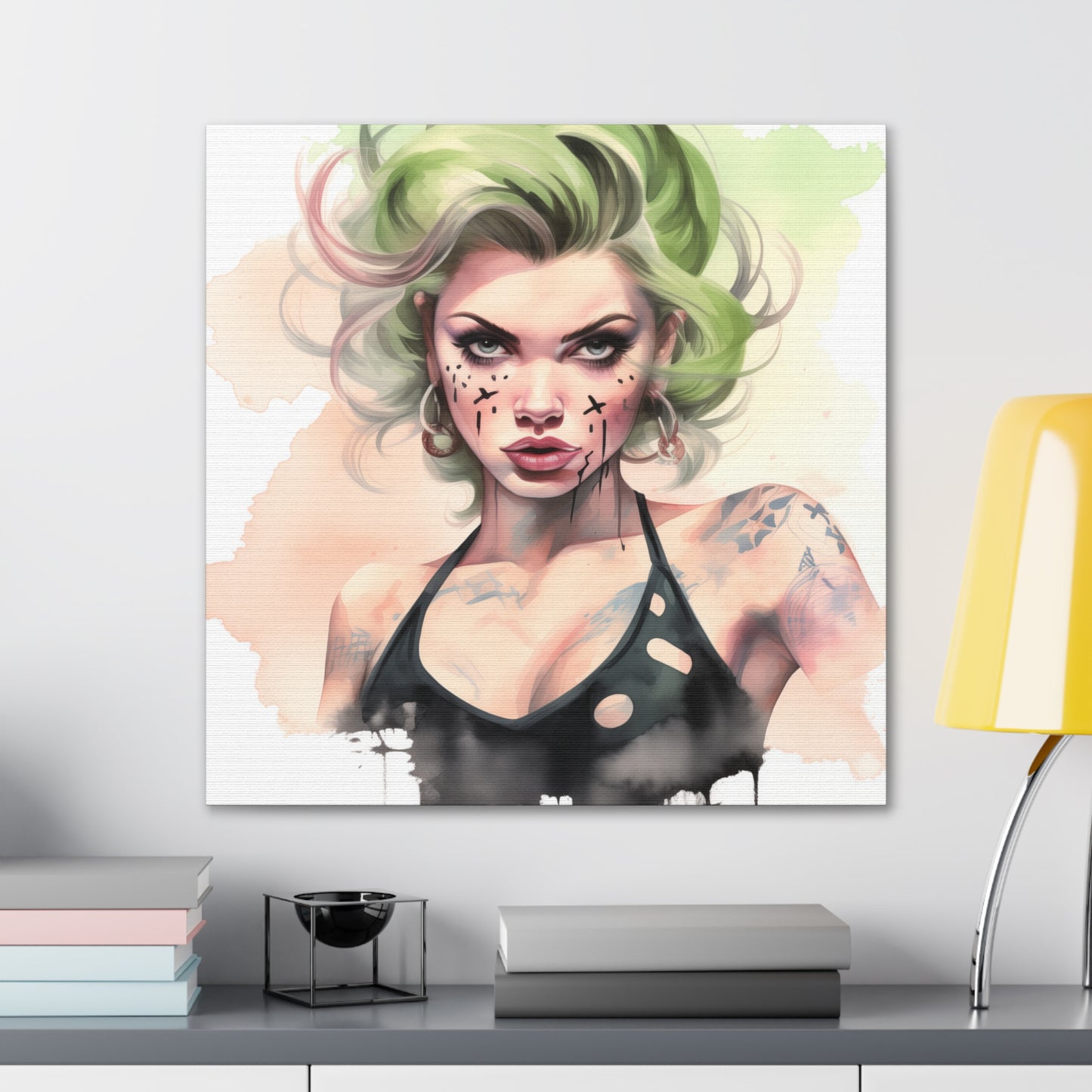 Harley Pinup Girl Modern Art Abstract Canvas Gallery Wrap - 3 Sizes