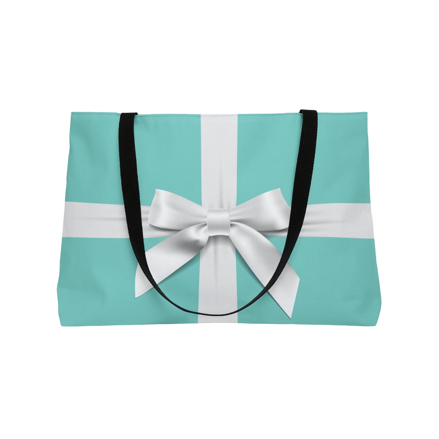 Personalized Little Blue Box Bow Tote - East West Tote Bag - Large Weekender Bag