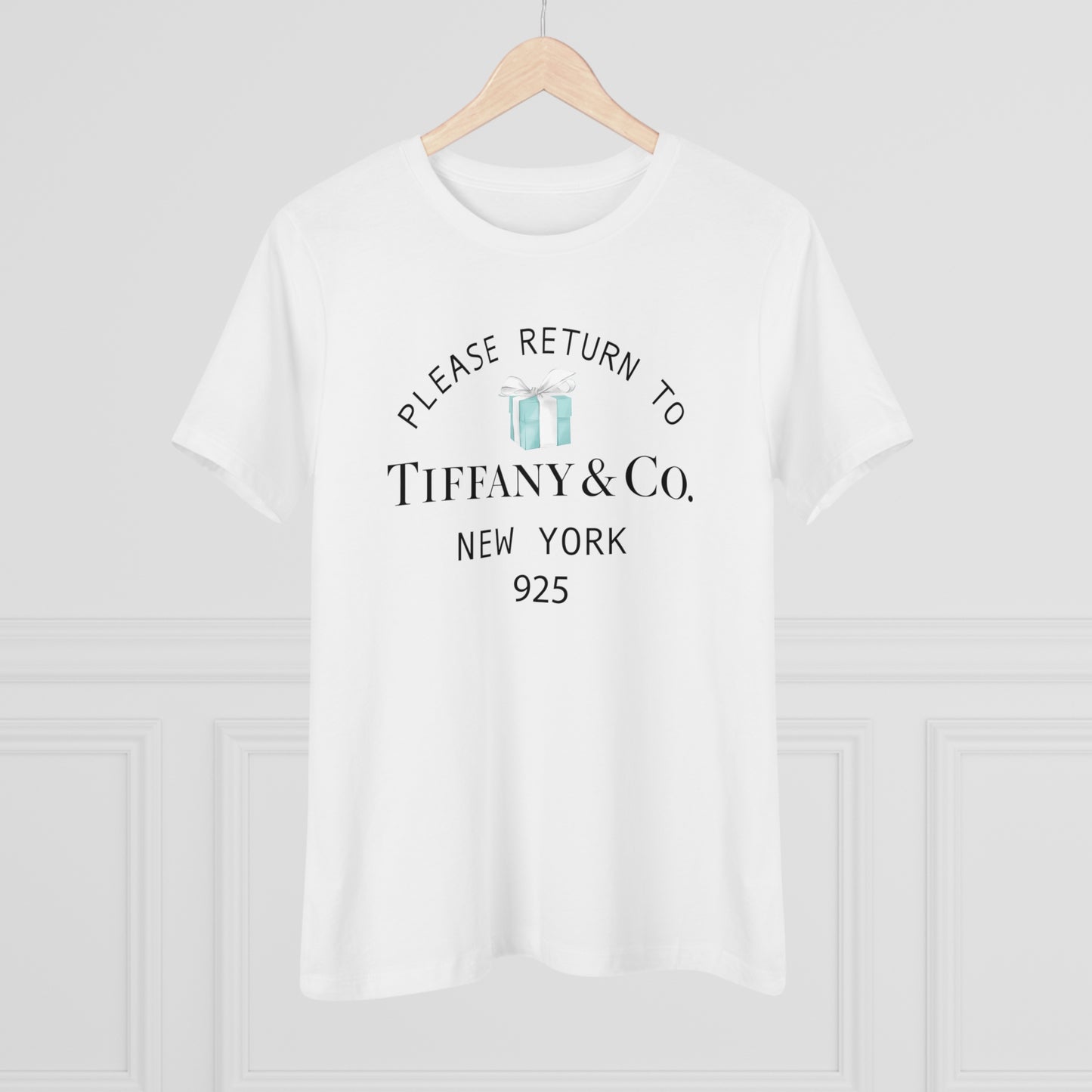 Personalized Please Return to Me Bella+Canvas 6400 Women's Premium Relaxed Fit Tee - Breakfast at Tiffany Inspired T-Shirt