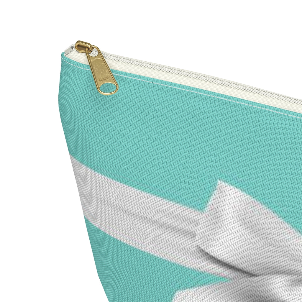 Little Blue Box Cosmetic Pouch w T-bottom, Accessory Pouch