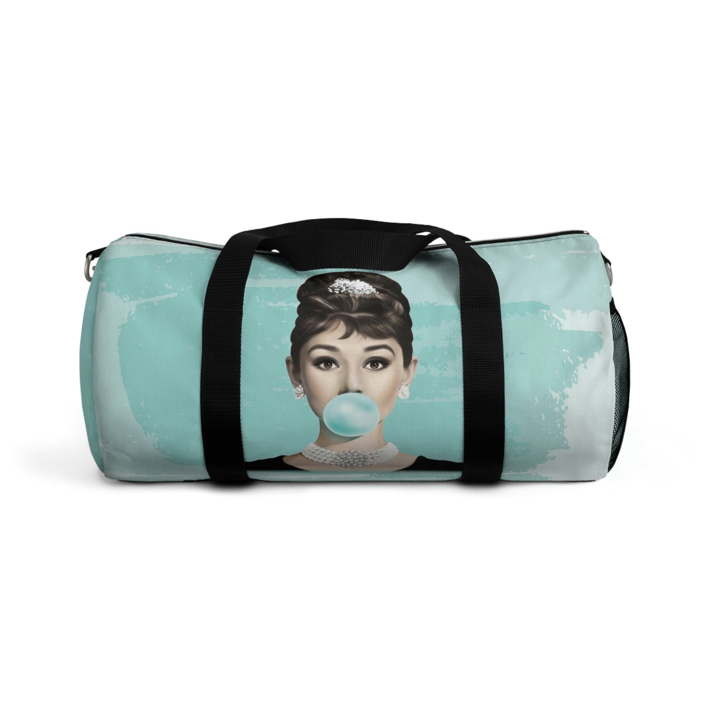 Personalized Audrey Hepburn Duffel Bag - Blue Bubblegum