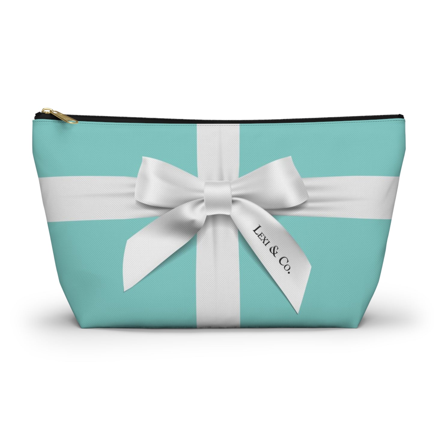 Little Blue Box Cosmetic Pouch w T-bottom, Accessory Pouch