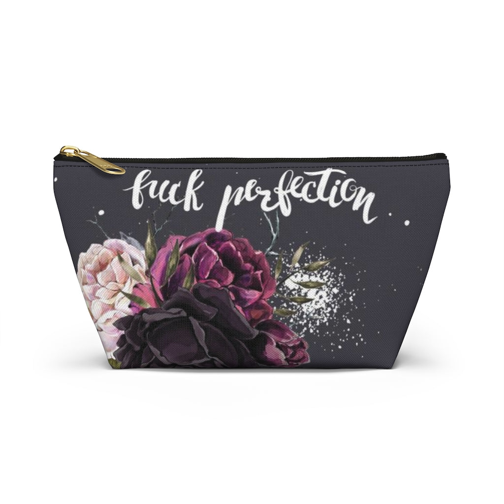 ADULT F*ck Perfection Cosmetic Pouch w T-bottom, Accessory Pouch, Rose