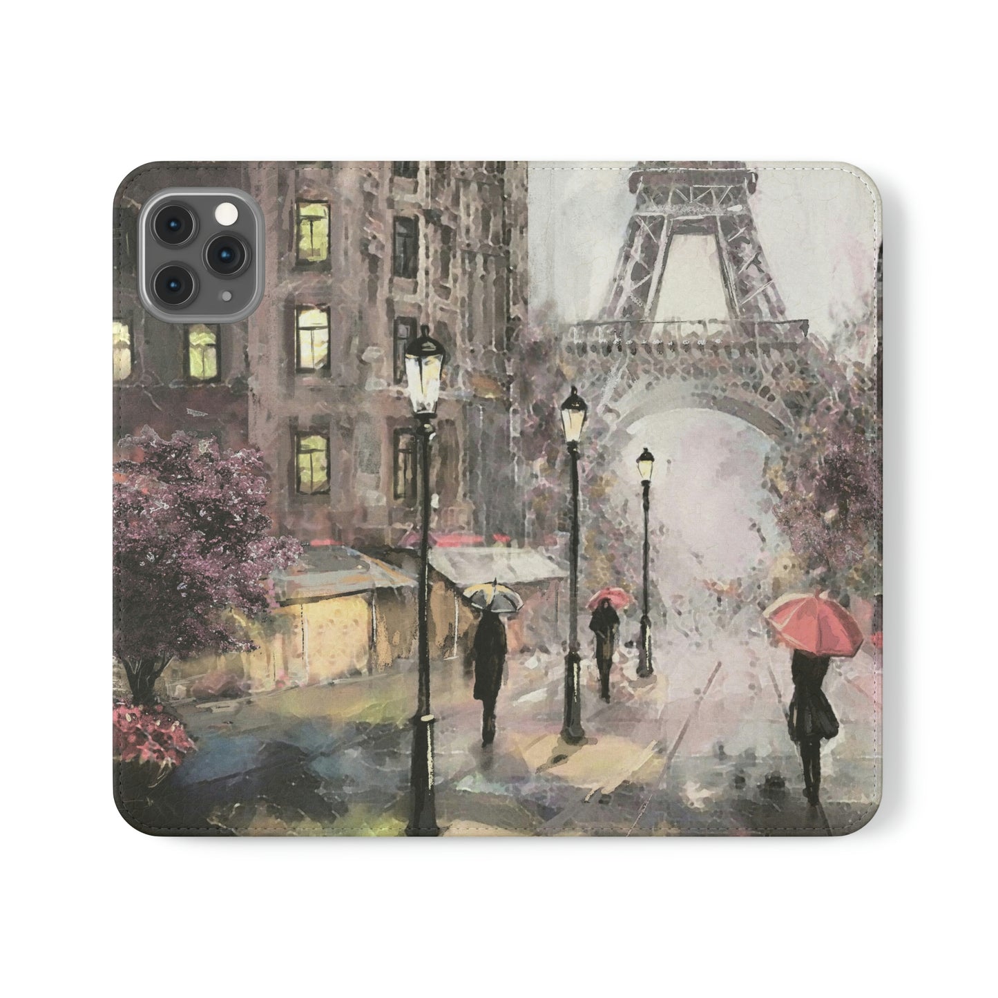 Personalized Eiffel Tower Paris Painting Phone Case, Folio Phone Case, Paris France Smart Phone Folding Case