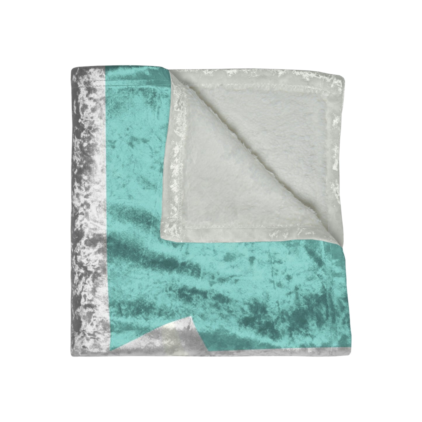 Personalized Little Blue Box Blanket, Crushed Velvet Blanket, Robin Egg Blue with White Bow