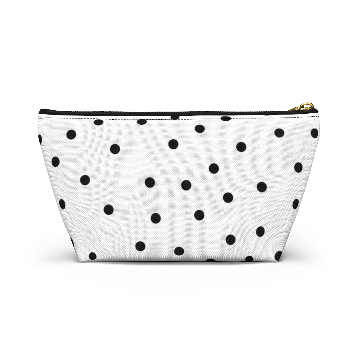 Personalized Champaign Cosmetic Pouch w T-bottom, Accessory Pouch, Celebration Polka Dot