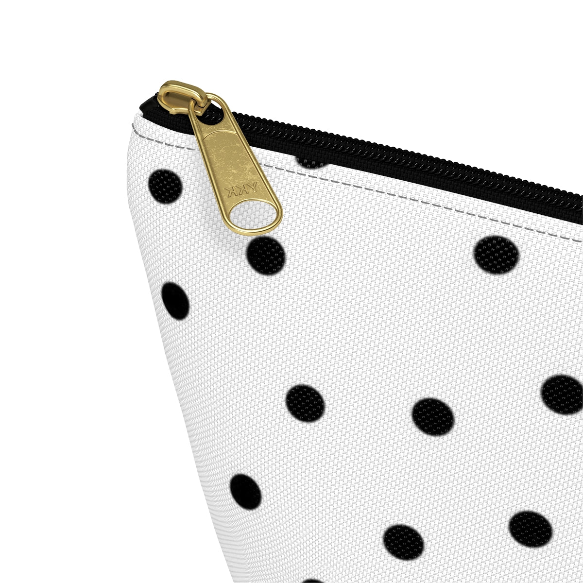 Personalized Champaign Cosmetic Pouch w T-bottom, Accessory Pouch, Celebration Polka Dot