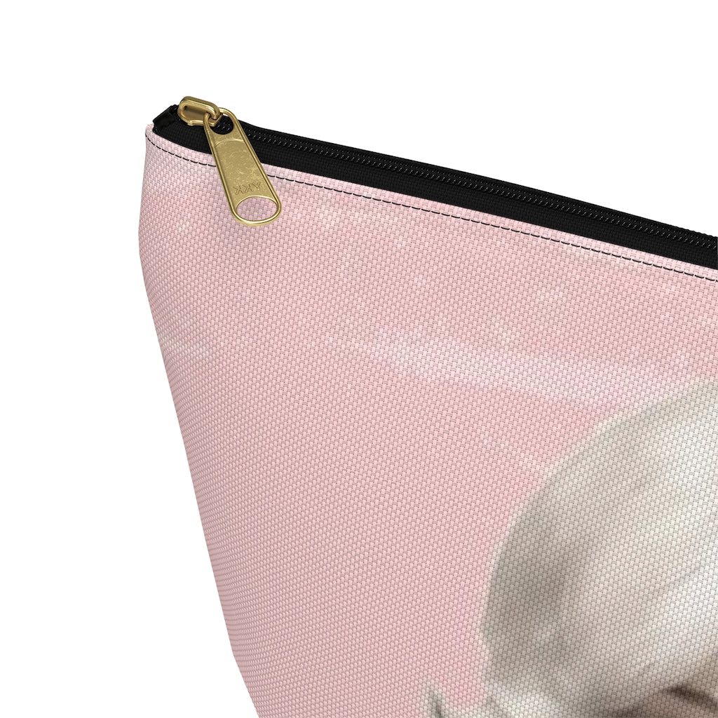 Marilyn Monroe Cosmetic Pouch w T-bottom, Accessory Pouch, Pink Signature