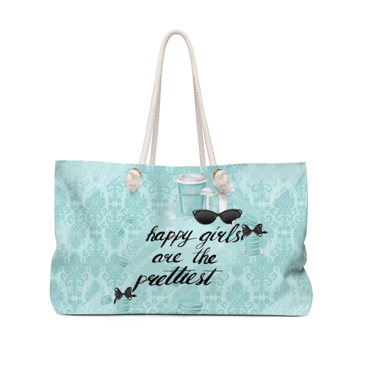 Breakfast at Tiffany Happy Girls are the Prettiest Tote Weekender Bag