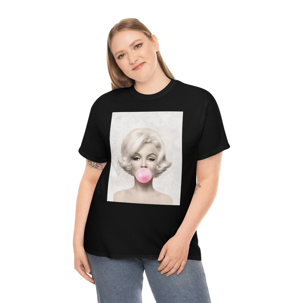 Black Marilyn Monroe Bubblegum Tee Shirt