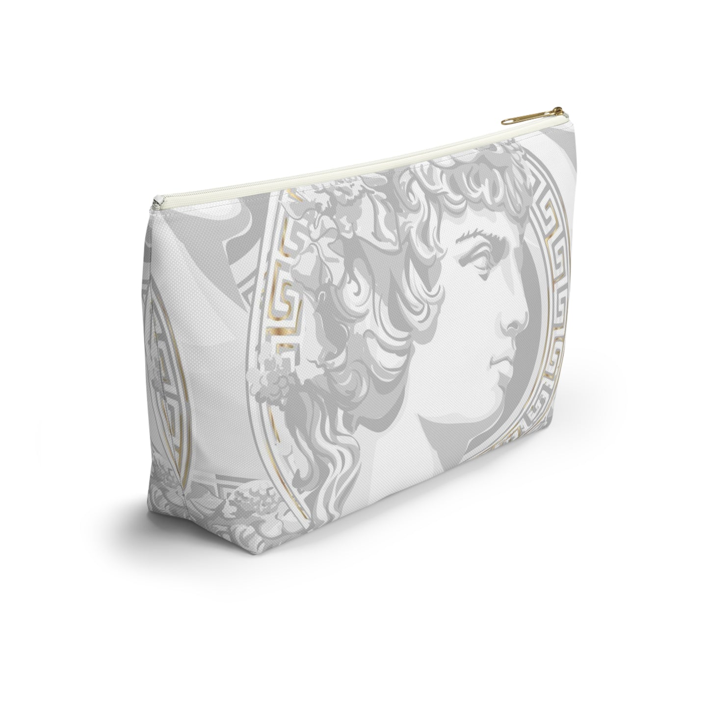 Greek God Antinous Cosmetic Pouch w T-bottom, Accessory Pouch - Greek God Makeup Bag, Roman Empire Cosmetic Pouch