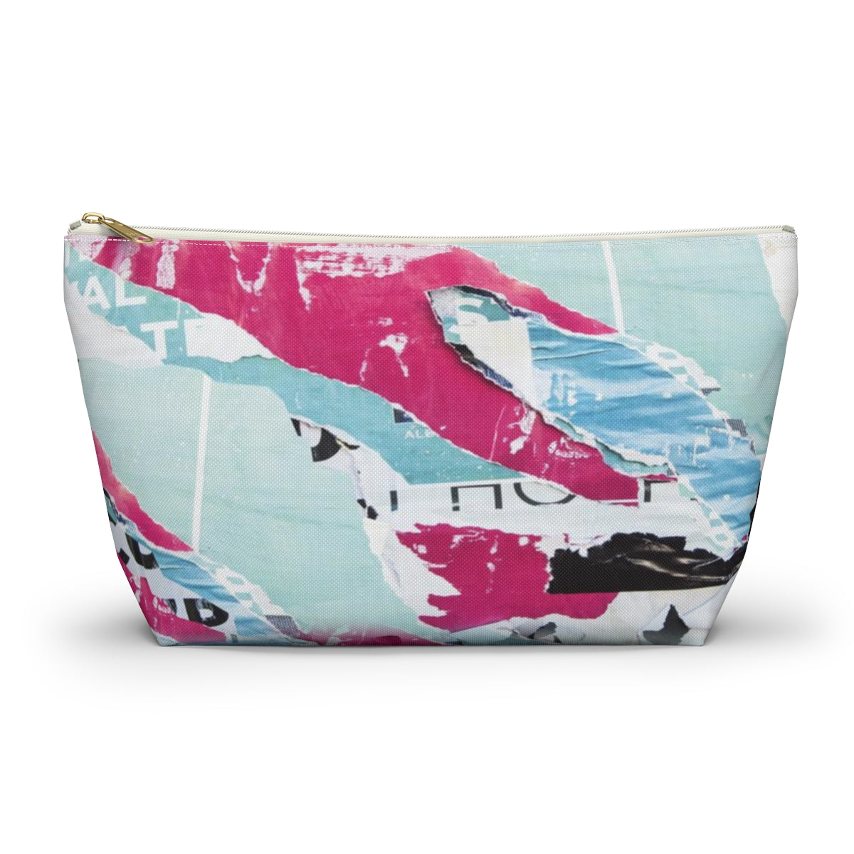 Abstract Cosmetic Pouch w T-bottom, Accessory Pouch,  Pink and Blue, Abstract Poster