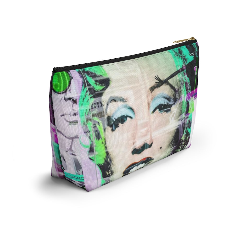 Marilyn Monroe Cosmetic Pouch w T-bottom, Accessory Pouch, Graffiti Reflection