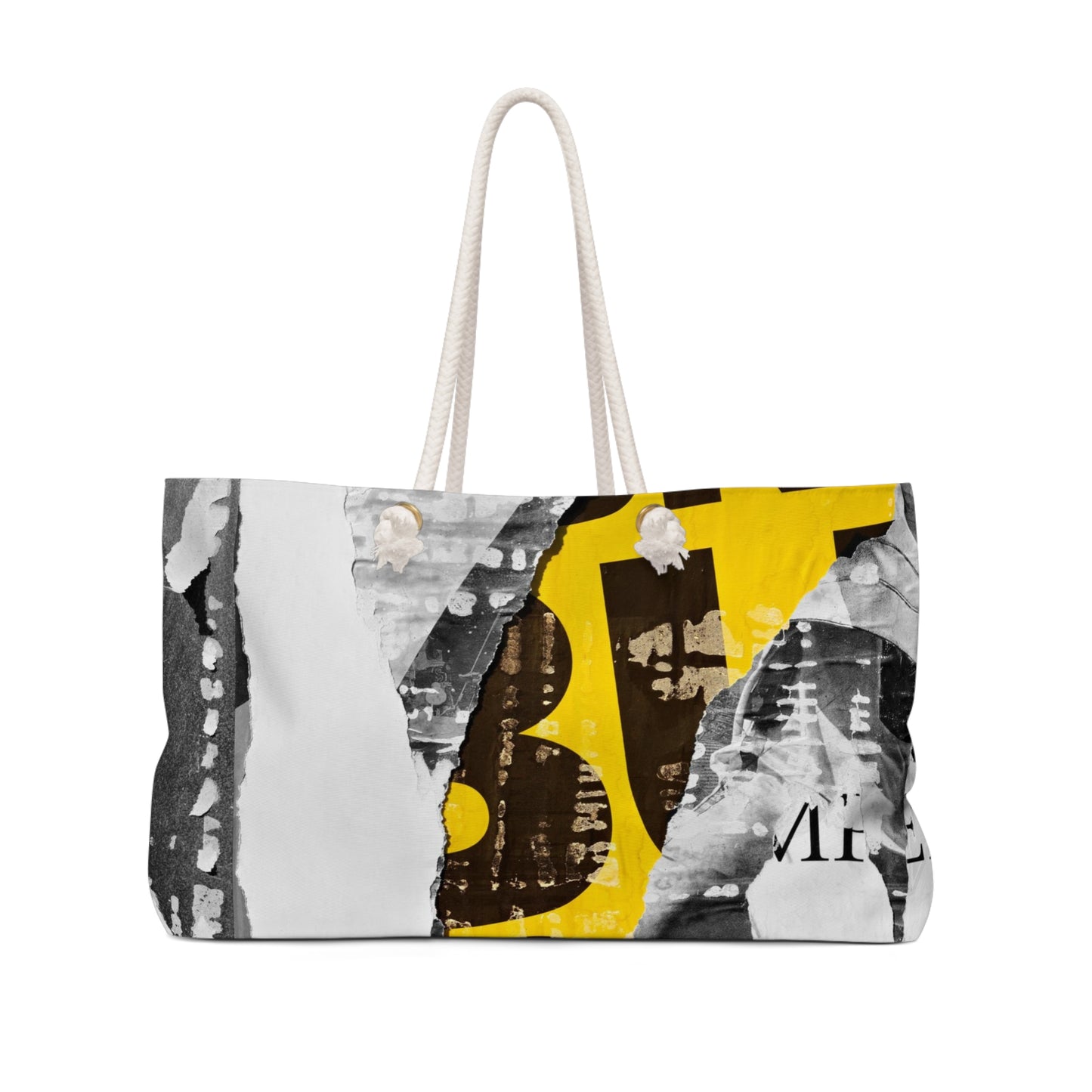 Urban Street Art Bag, Weekender Bag, Rope Tote - Torn Poster Street Art Tote - BUS Bag 8