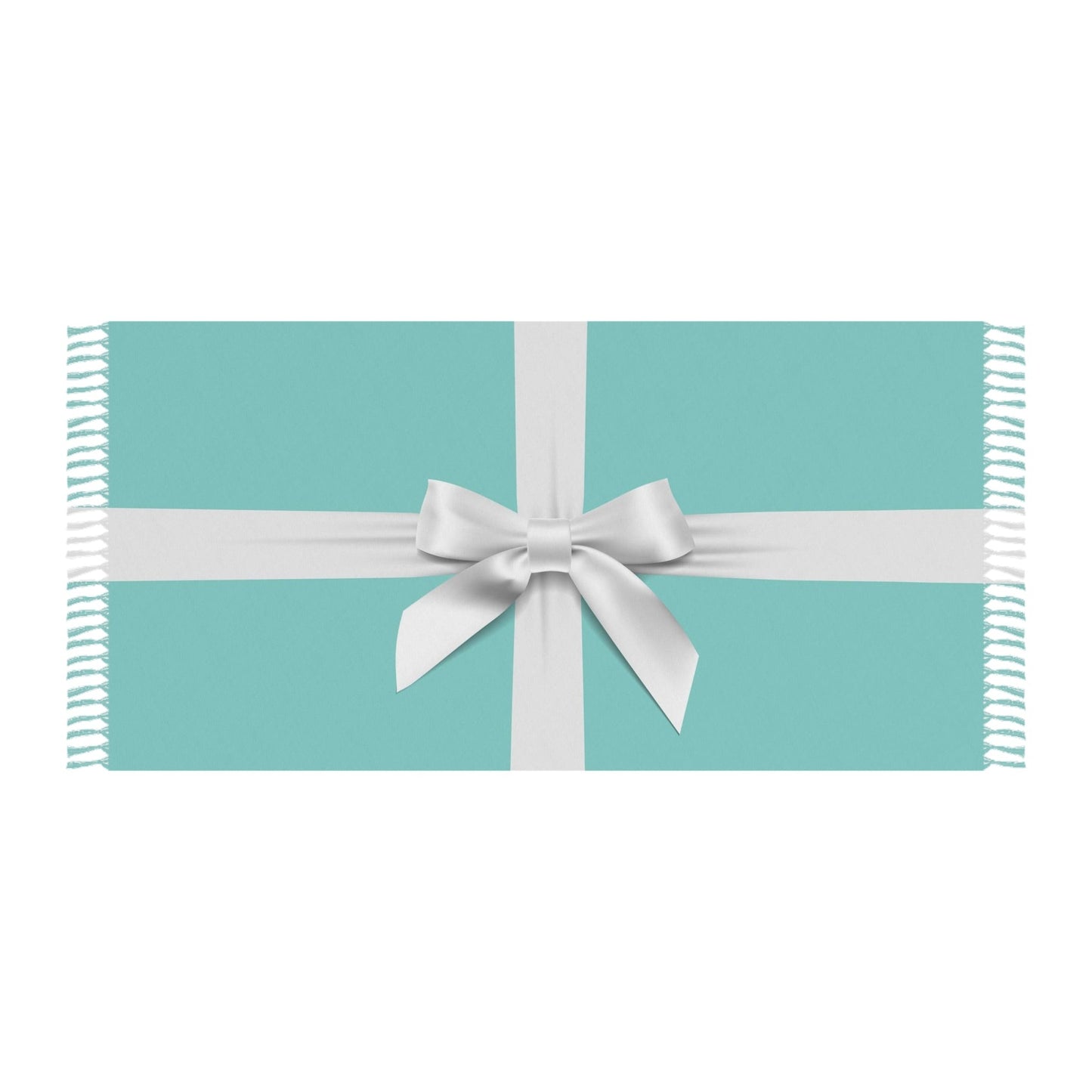 Personalized Little Blue Box Wrap, Beach Cloth with Fringe - Paris Blue Name and Co Bow