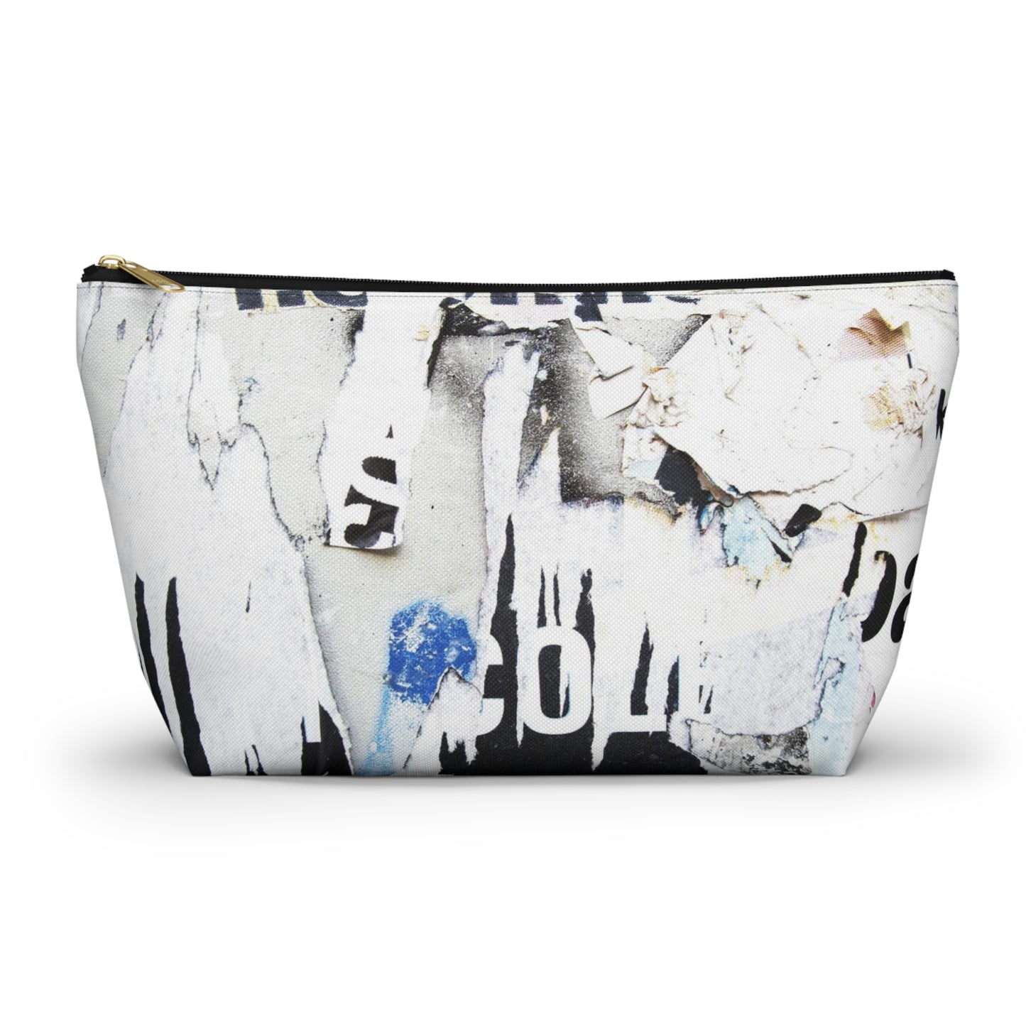 Urban Street Art Cosmetic Pouch w T-bottom, Accessory Pouch - Torn Poster Street Art Makeup Bag - COLD Bag 14