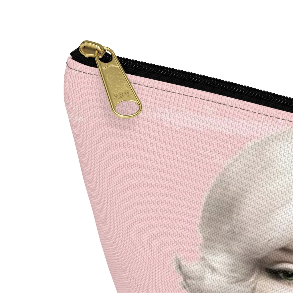 Marilyn Monroe Cosmetic Pouch w T-bottom, Accessory Pouch, Pink Signature