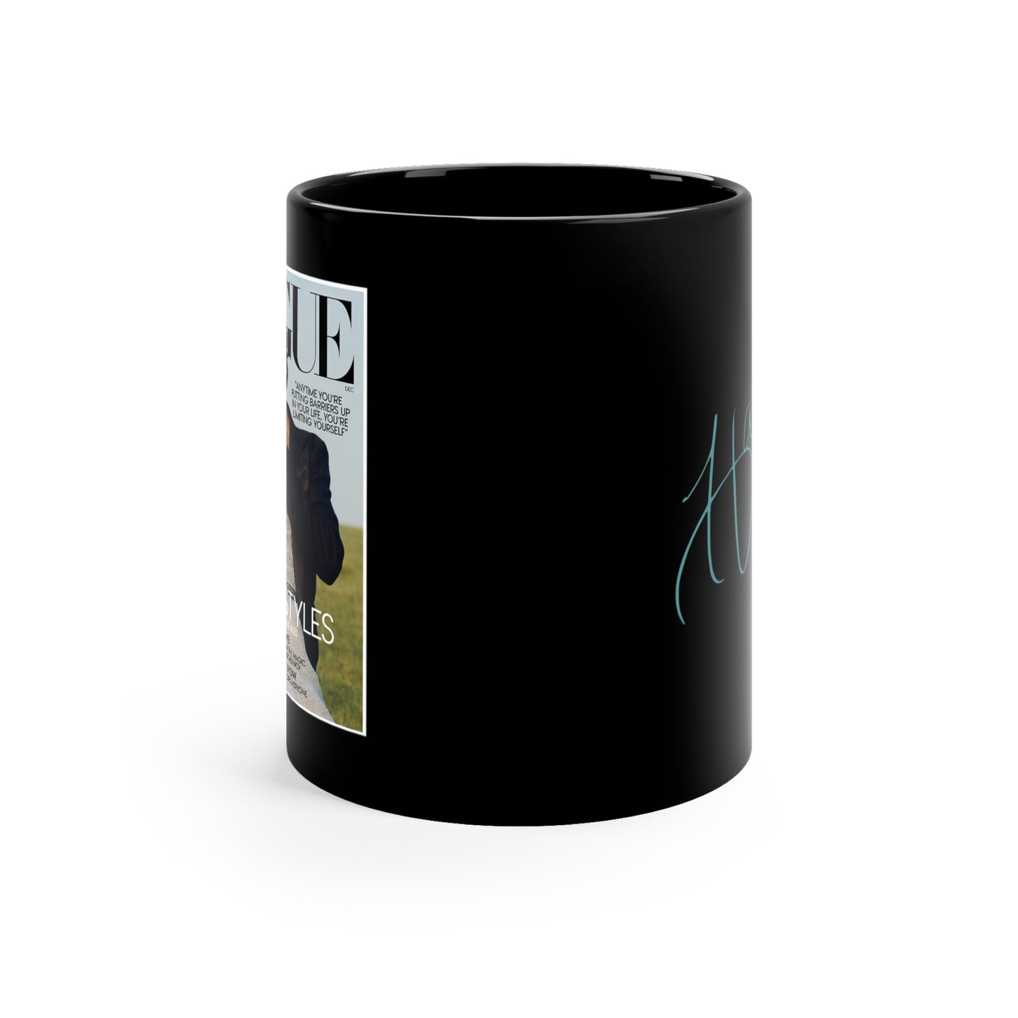 Harry Styles VOGUE Cover Mug - 11oz Black Mug - Harry Styles Autograph