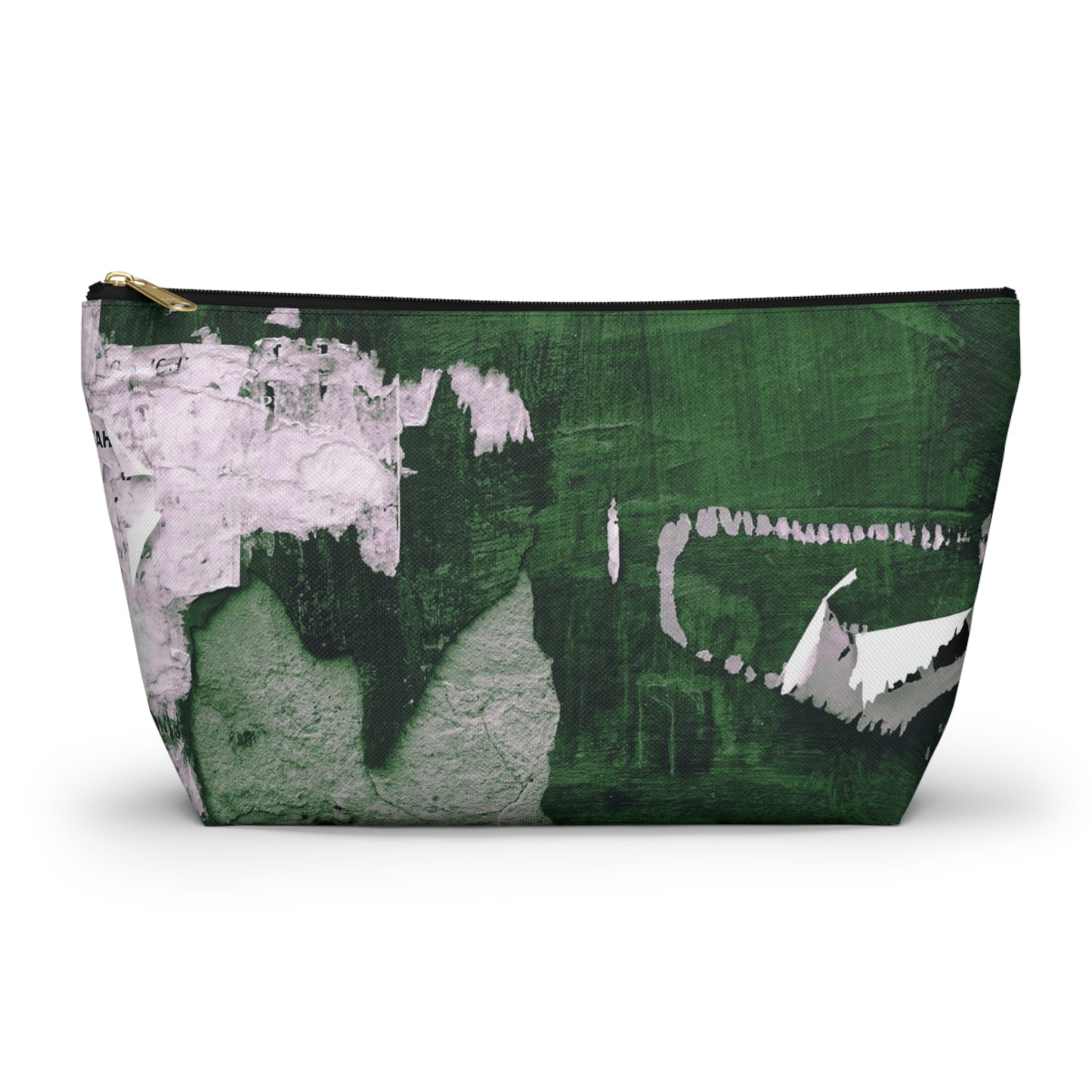 Urban Street Art Cosmetic Pouch w T-bottom, Accessory Pouch - Torn Poster Street Art Makeup Bag - Emerald Bag 9