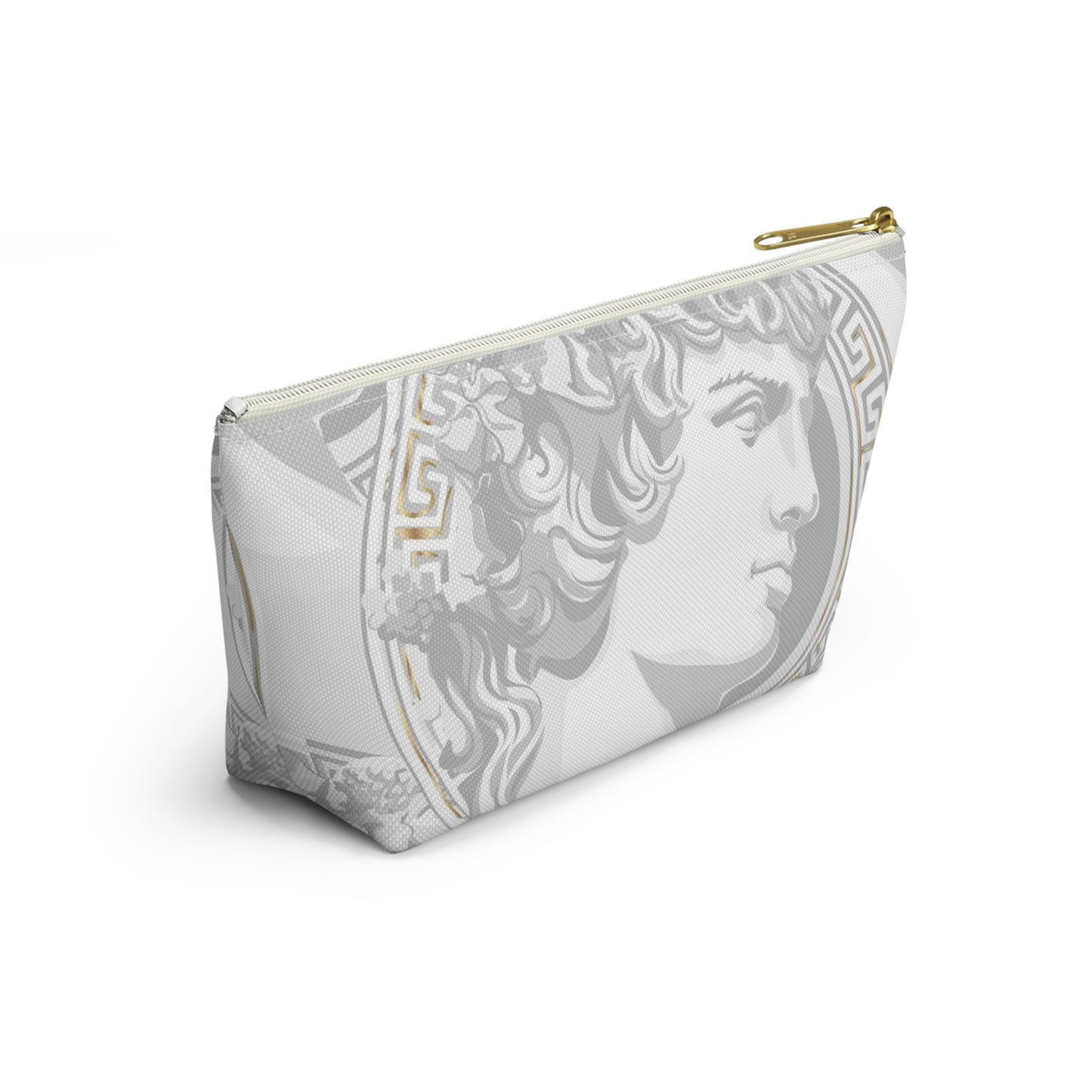 Greek God Antinous Cosmetic Pouch w T-bottom, Accessory Pouch - Greek God Makeup Bag, Roman Empire Cosmetic Pouch