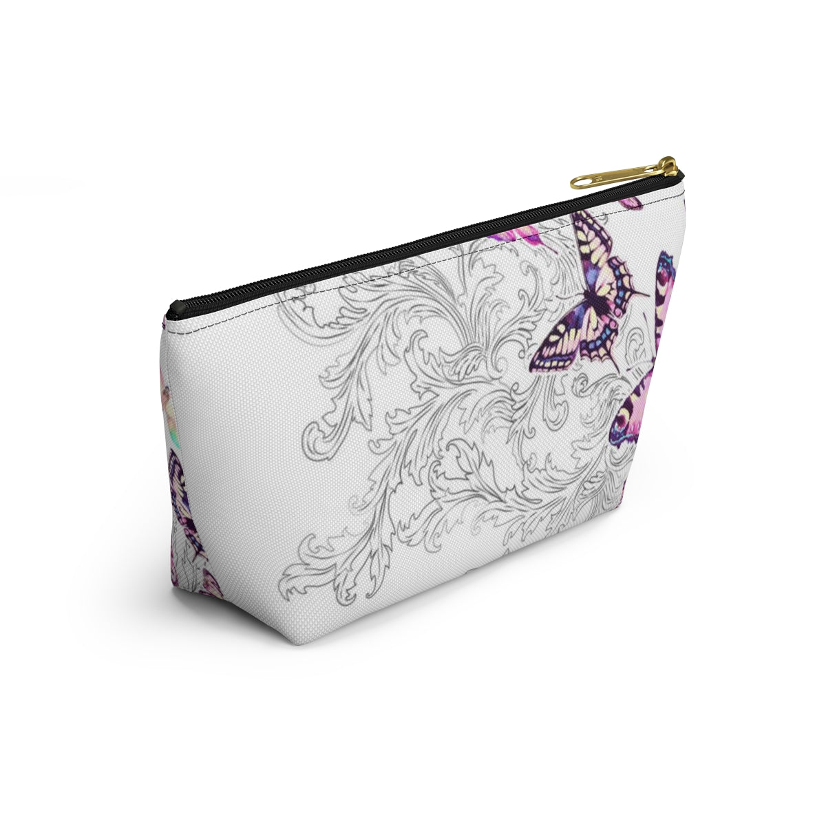 Butterfly Pouch w T-bottom, Accessory Pouch - Scroll