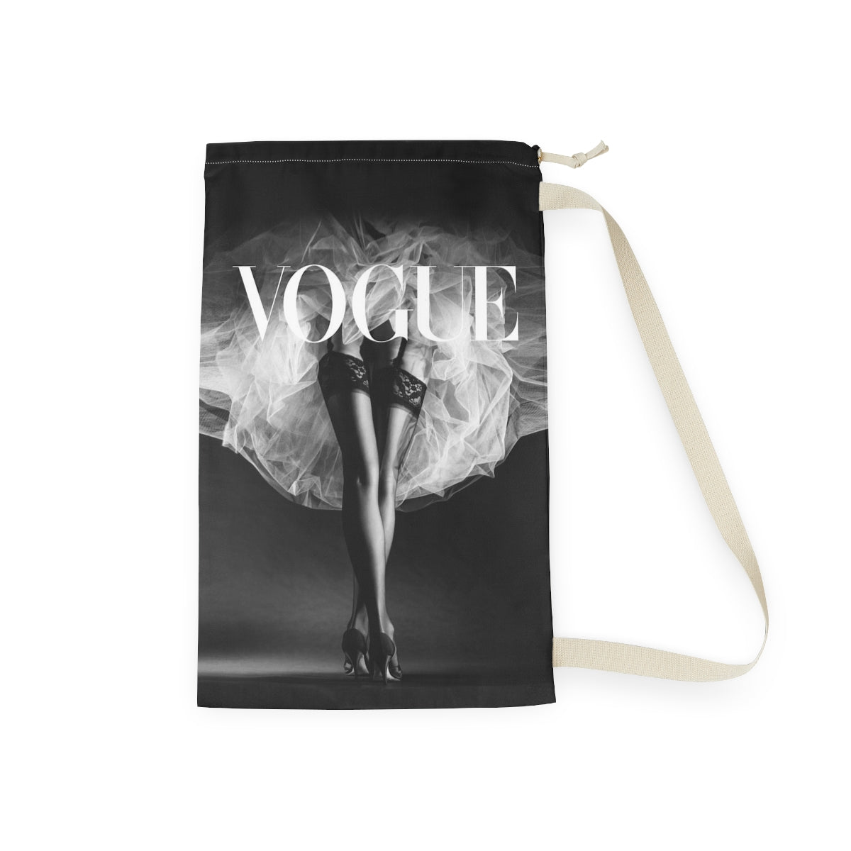 VOGUE Tutu Sack, Laundry Sack, Santa Sack, Dust Bag, Gift Sack - Black Stilletos