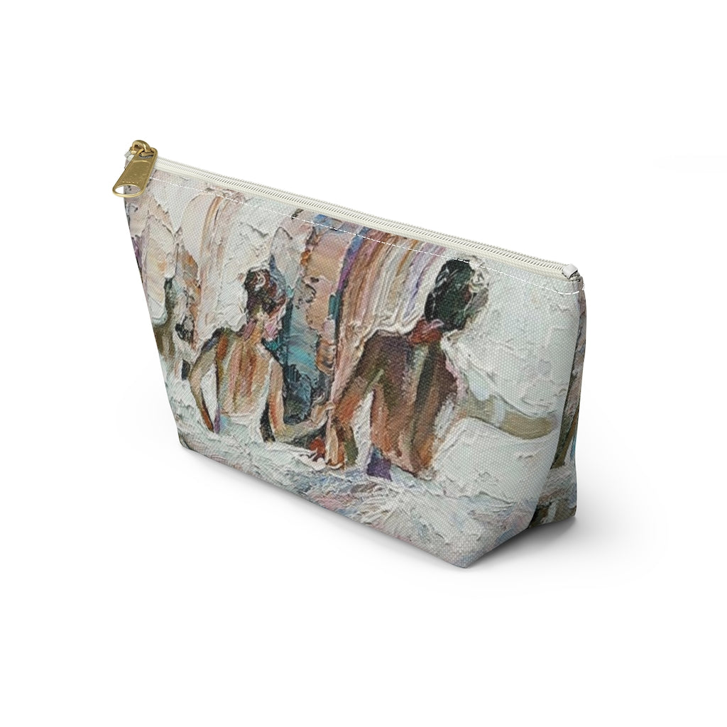 Ballerina Cosmetic Pouch w T-bottom, Accessory Pouch, Ballet Oil Painting