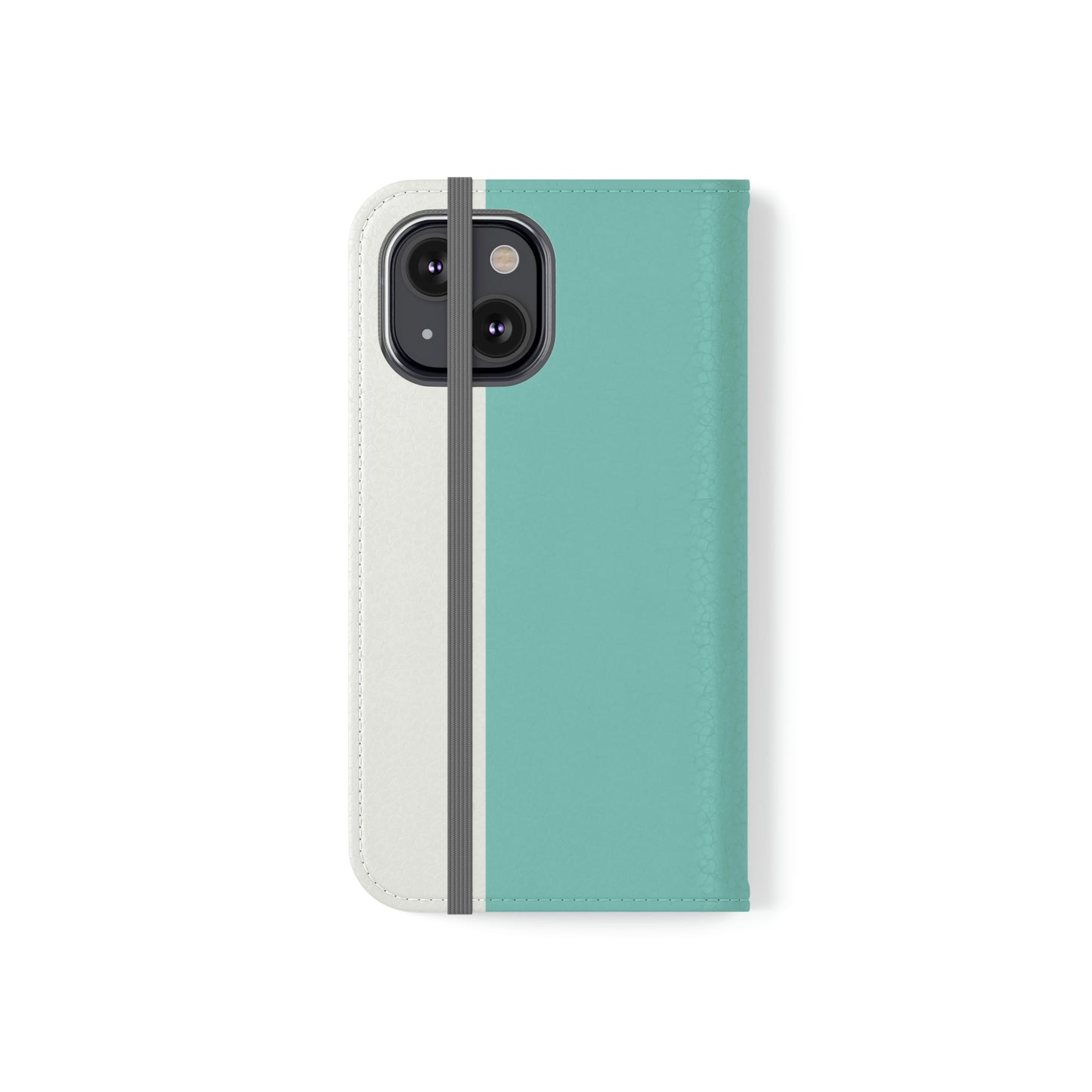 East West Color Block Phone Case, Blue Green Folio Phone Case, Breakfast at Tiffany Inspired Smart Phone Folding Case