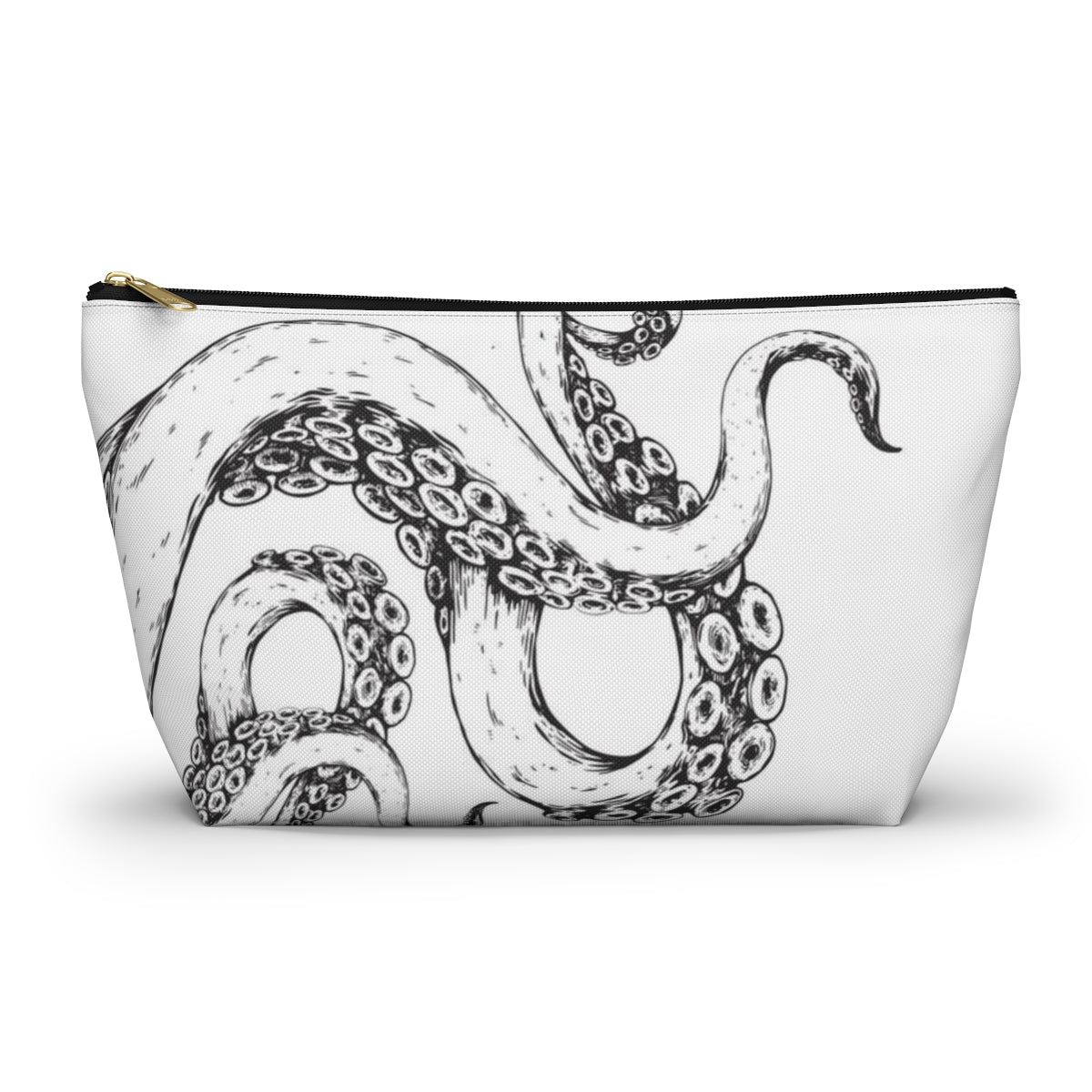 Octopus Tentacle Pouch w T-bottom, Accessory Pouch - Nautical White