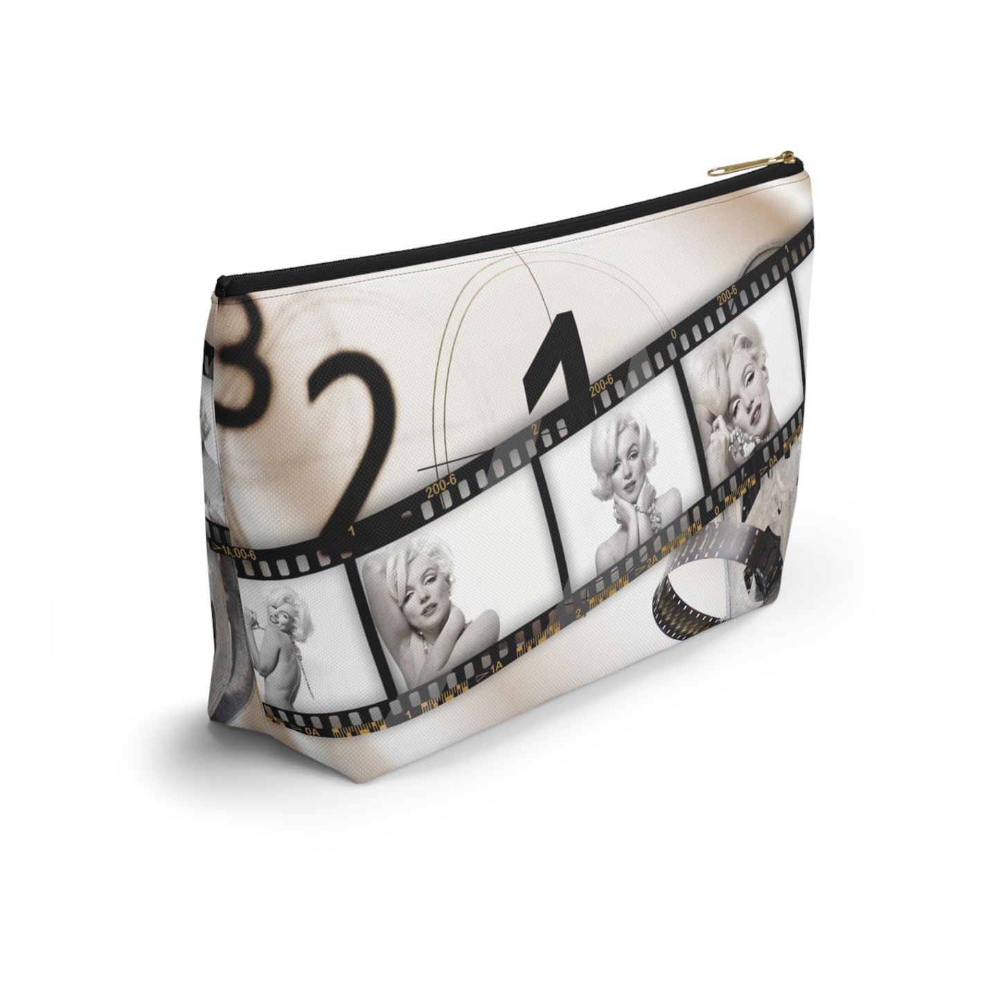 Marilyn Monroe Cosmetic Pouch w T-bottom, Accessory Pouch - Marilyn on Film Makeup Bag