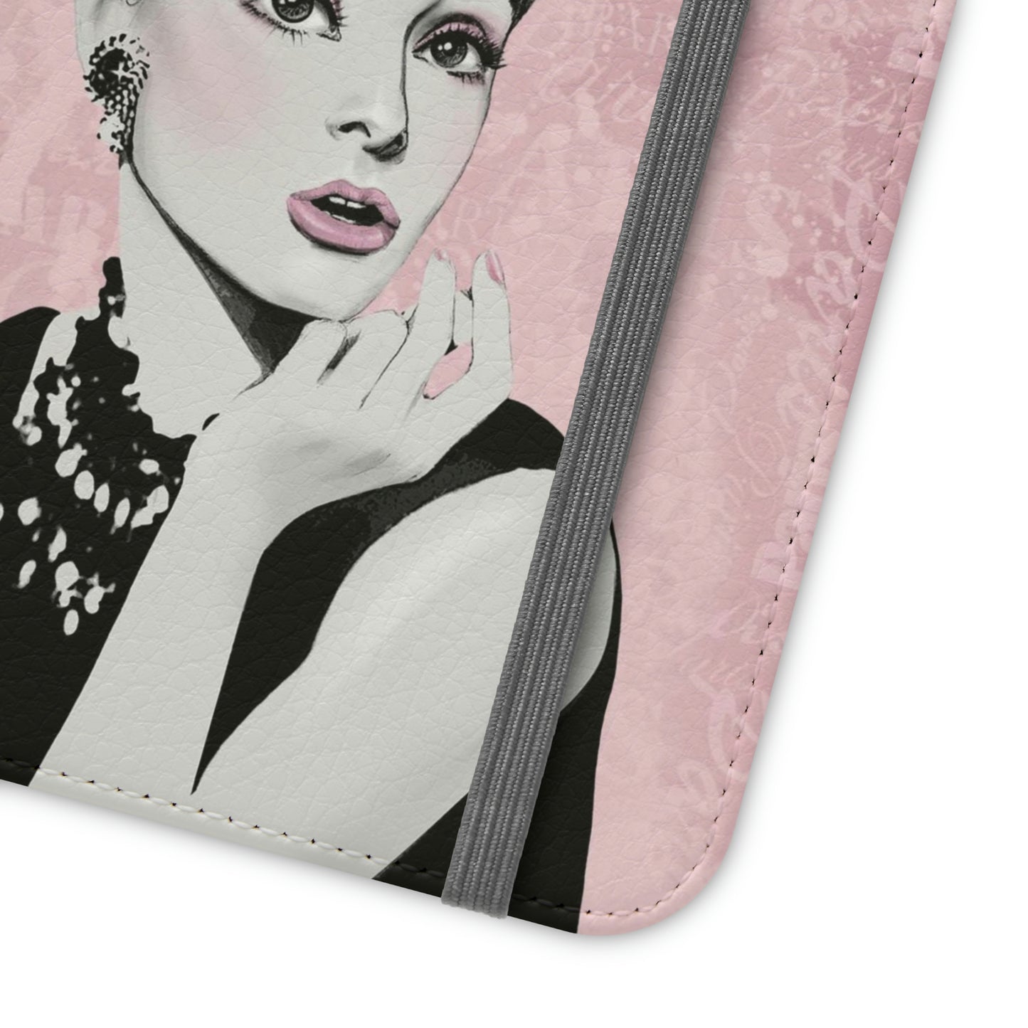 Audrey Hepburn Phone Case, Pink Paris Folio Phone Case, Paris is Always a Good Idea Smart Phone Folding Case