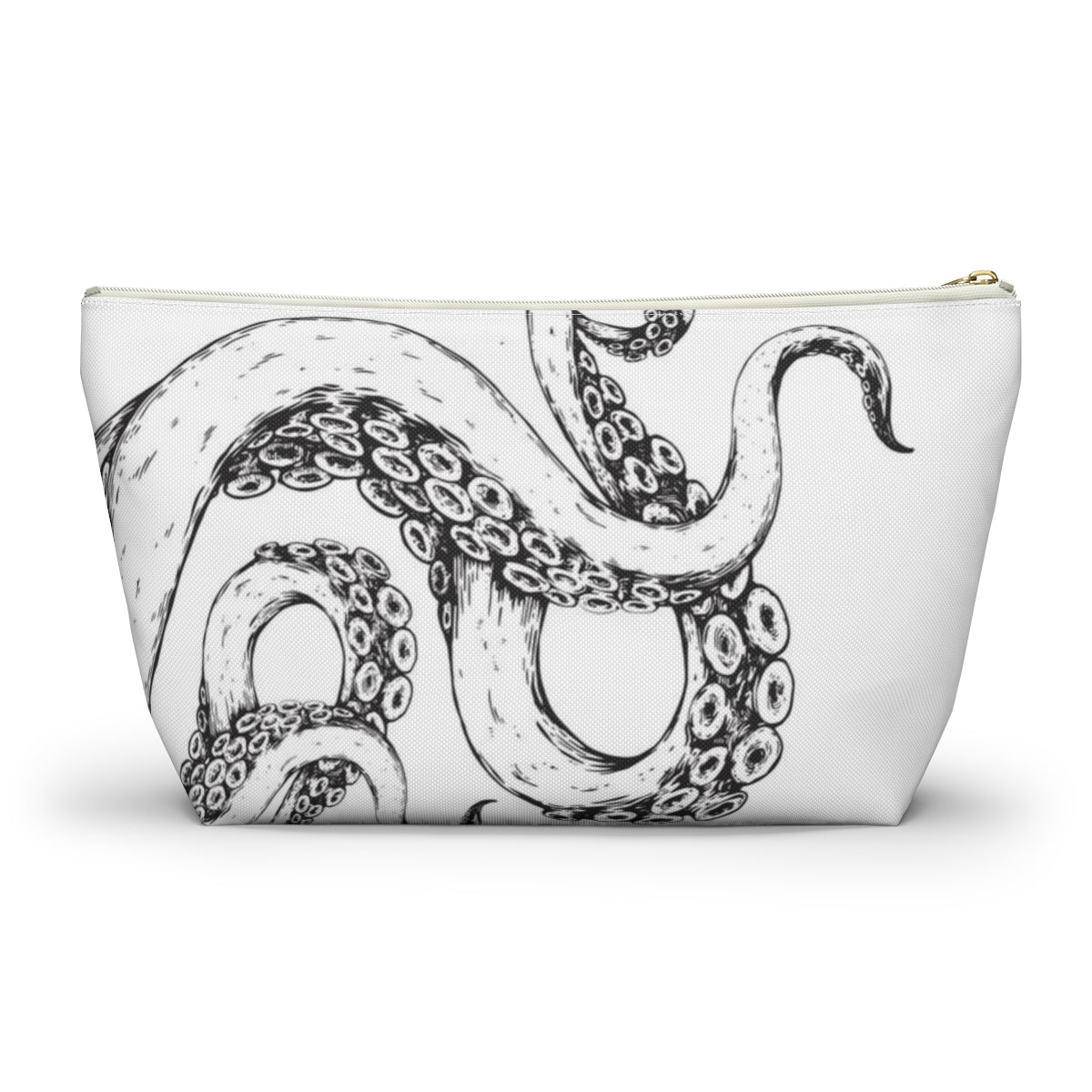 Octopus Tentacle Pouch w T-bottom, Accessory Pouch - Nautical White