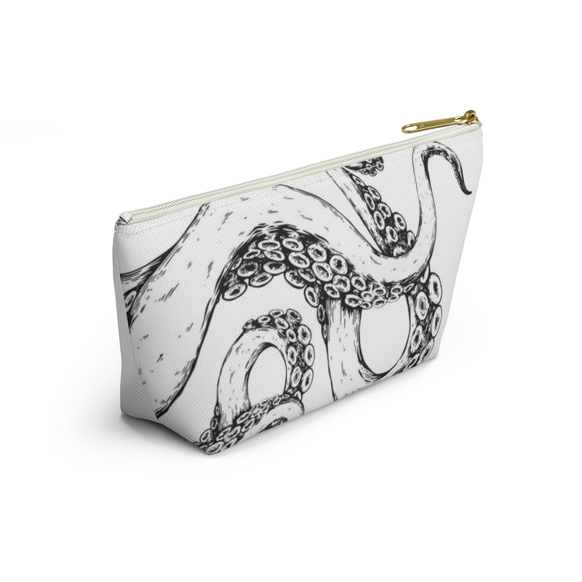 Octopus Tentacle Pouch w T-bottom, Accessory Pouch - Nautical White