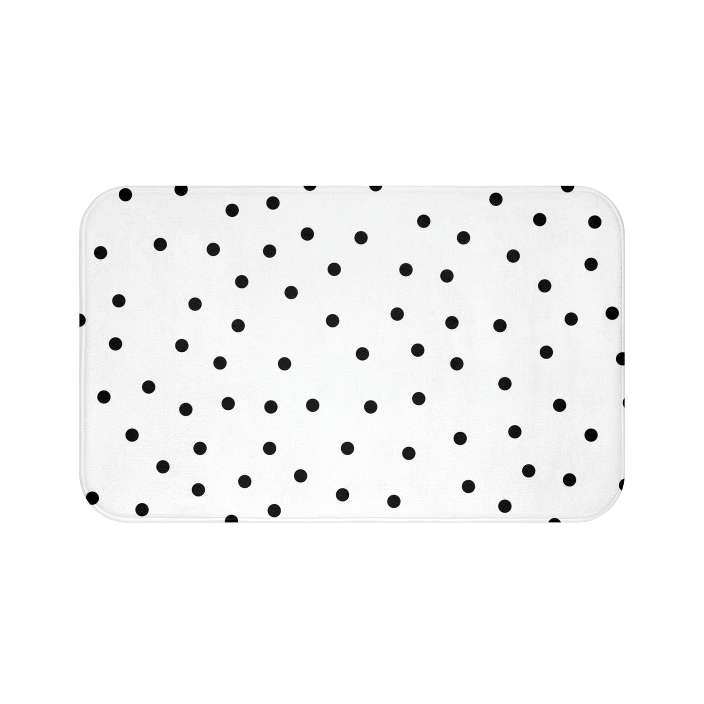 Personalized Polka Dot Bath Mat - Fashion Inspired Floor Mat - Black & White Bathroom Shower Mat