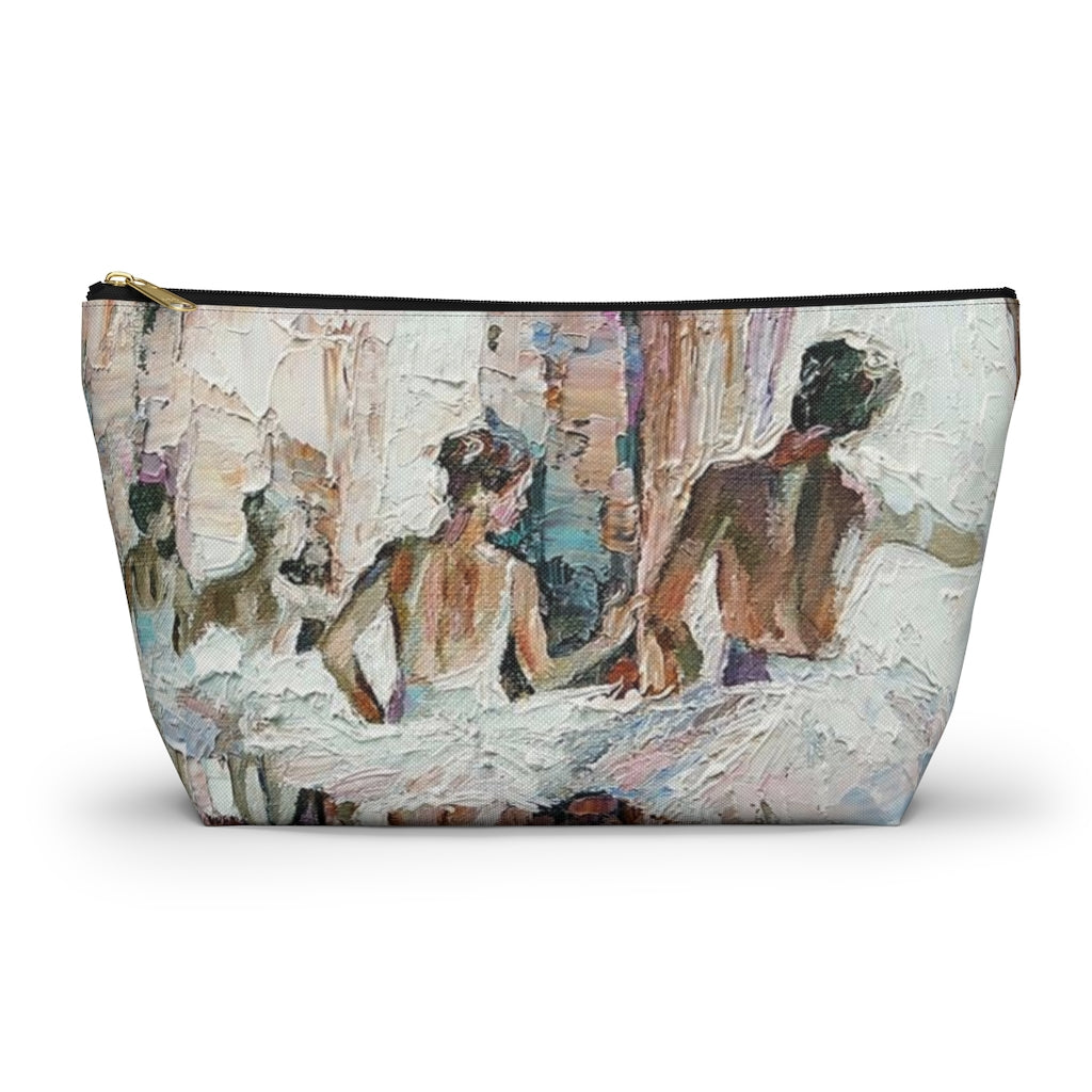 Ballerina Cosmetic Pouch w T-bottom, Accessory Pouch, Ballet Oil Painting