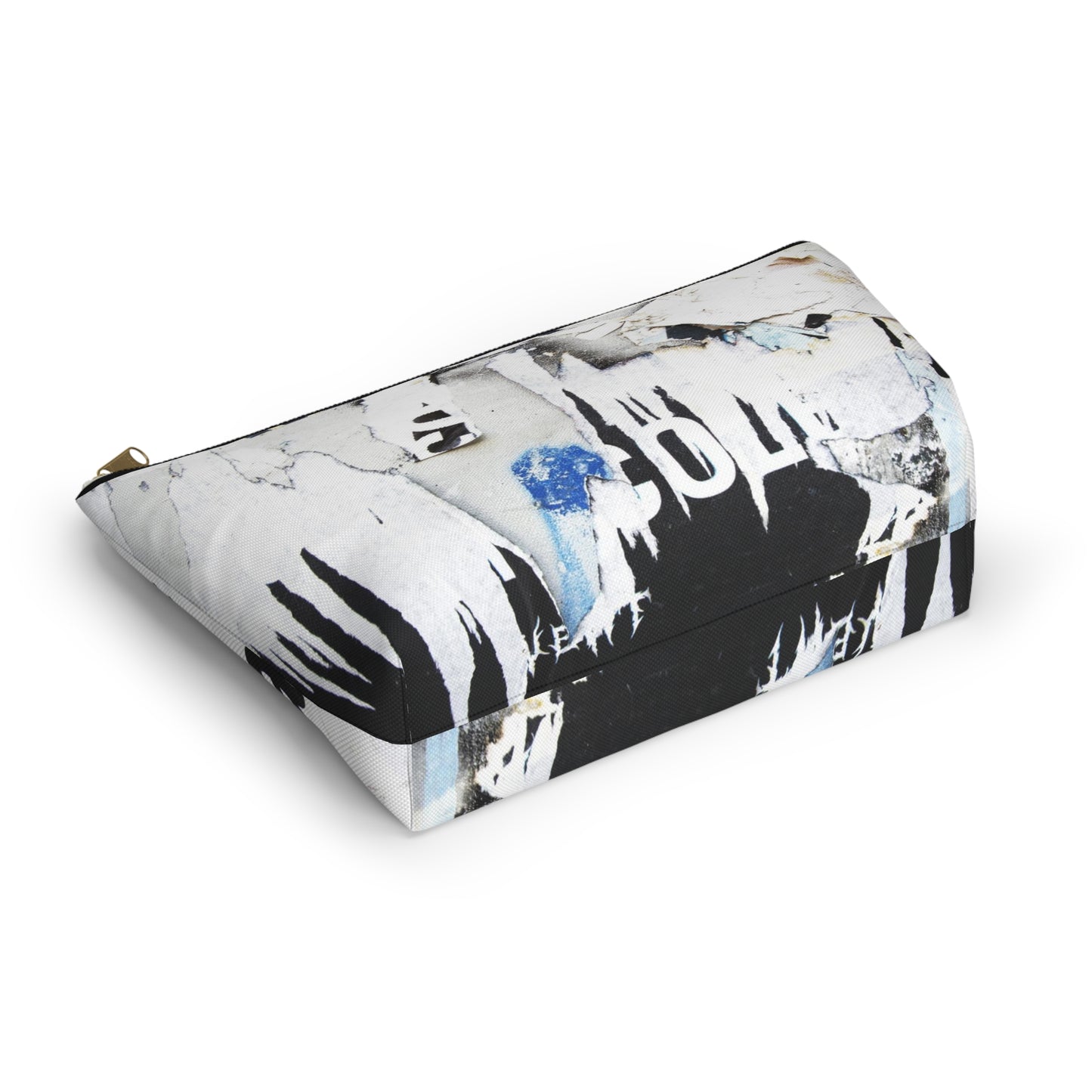 Urban Street Art Cosmetic Pouch w T-bottom, Accessory Pouch - Torn Poster Street Art Makeup Bag - COLD Bag 14