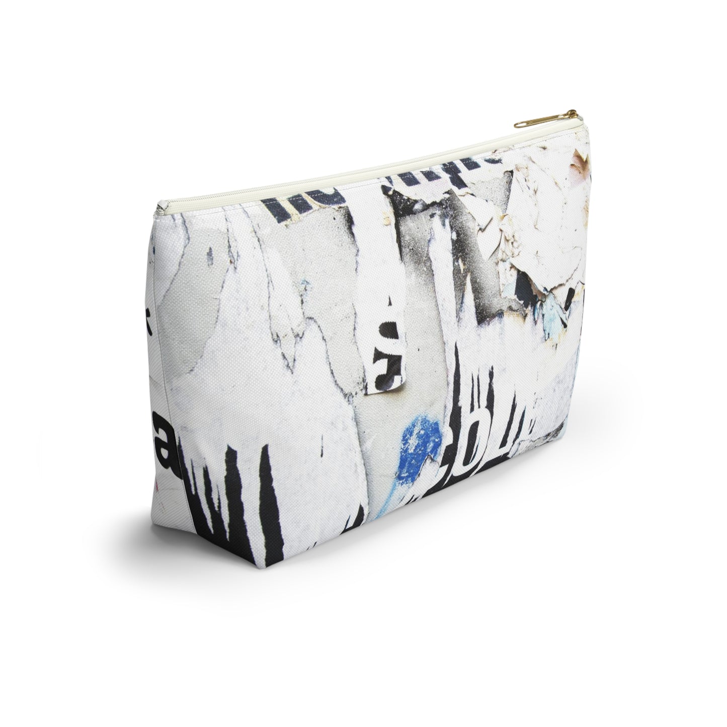 Urban Street Art Cosmetic Pouch w T-bottom, Accessory Pouch - Torn Poster Street Art Makeup Bag - COLD Bag 14